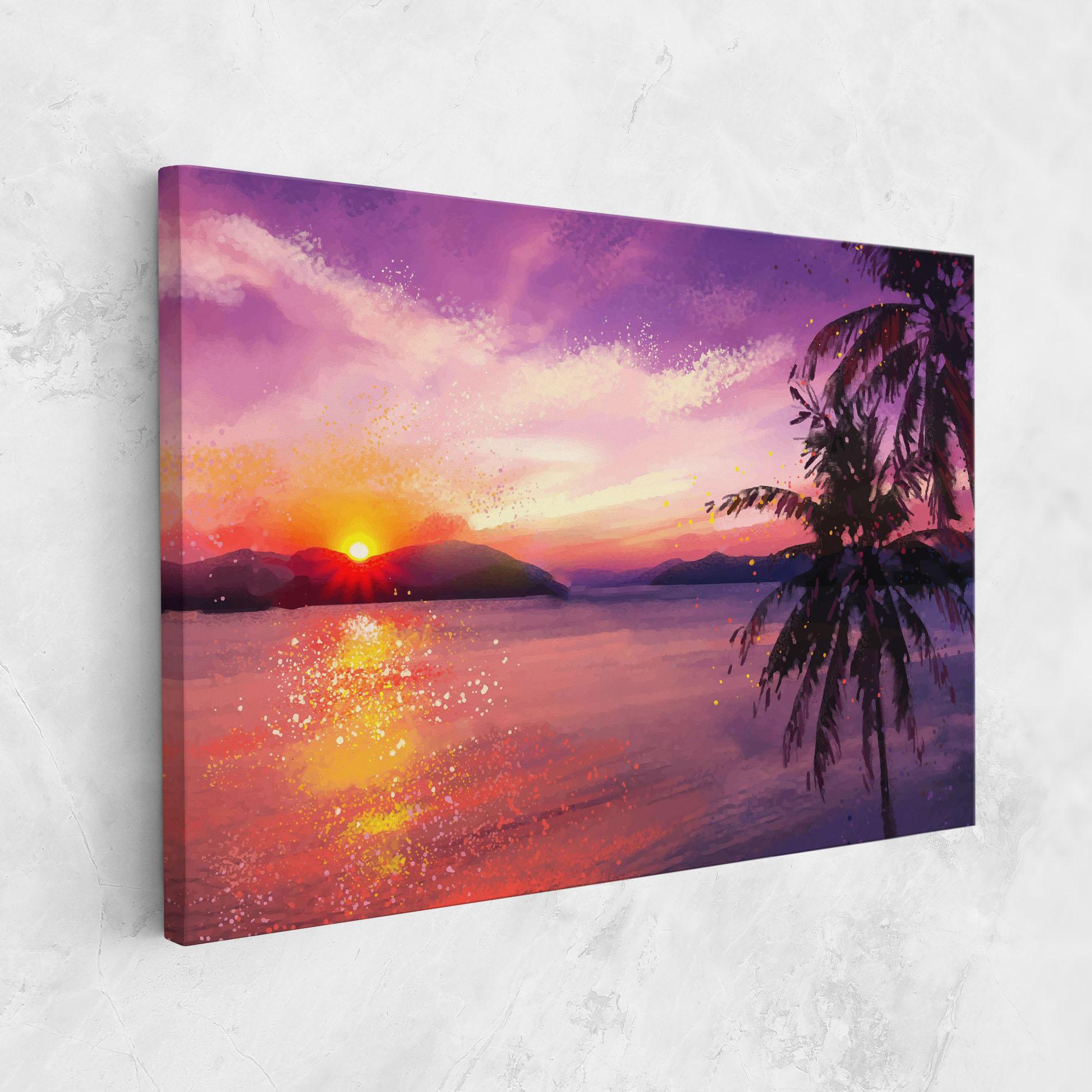 Vászonkép Purple Sunrise Art mockup 1