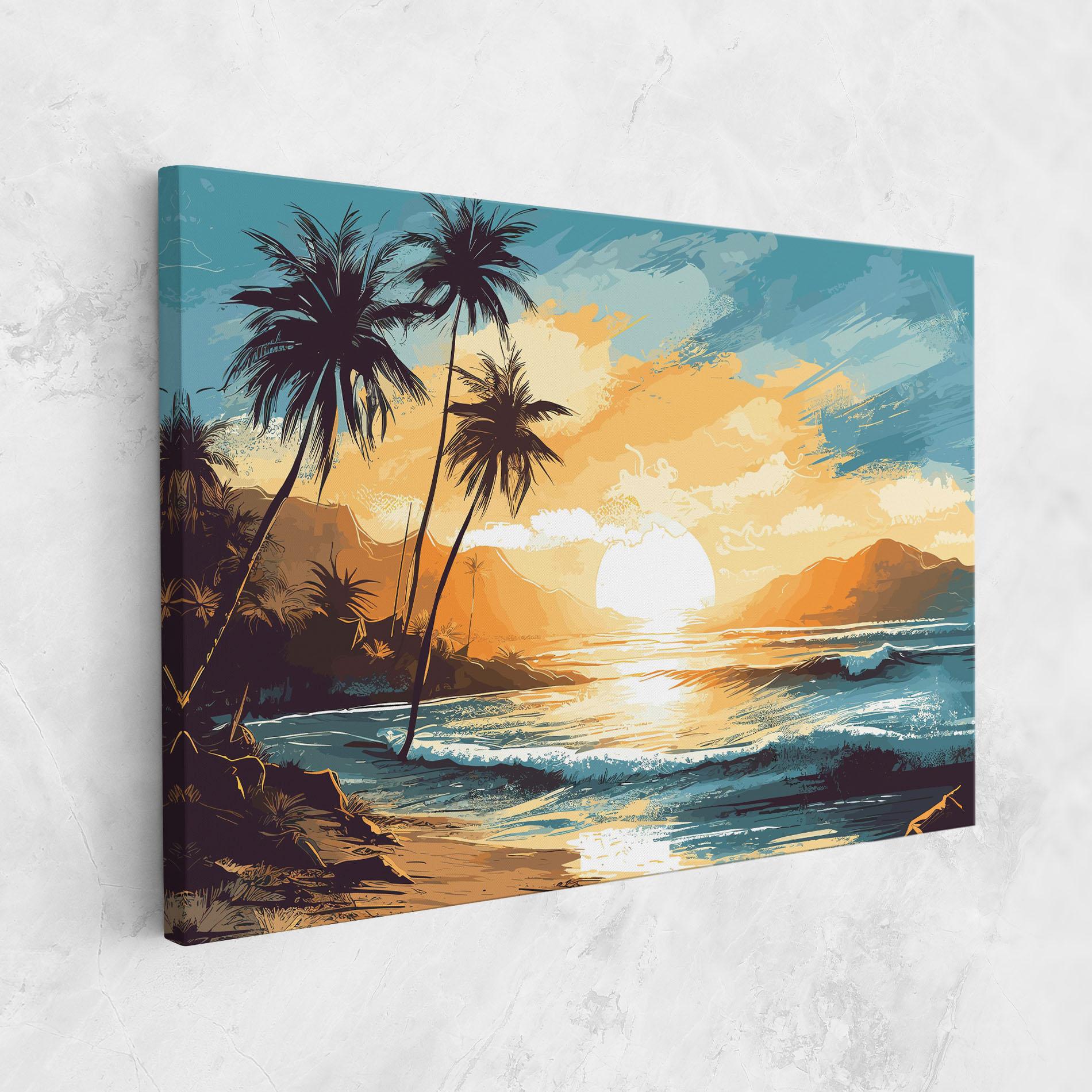 Vászonkép Yellow Blue Sunrise mockup 1
