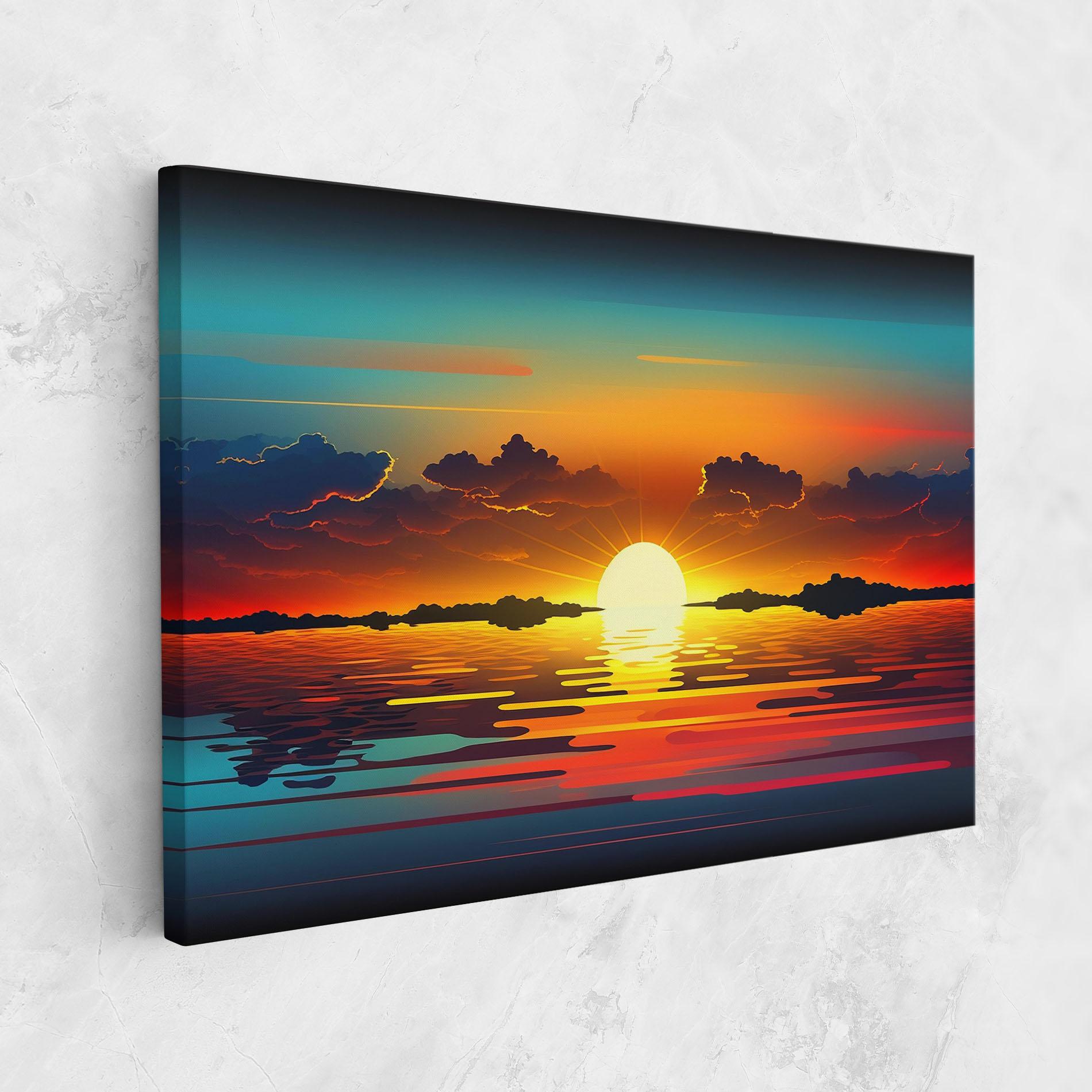 Vászonkép Yellow Sunset Illustration mockup 1