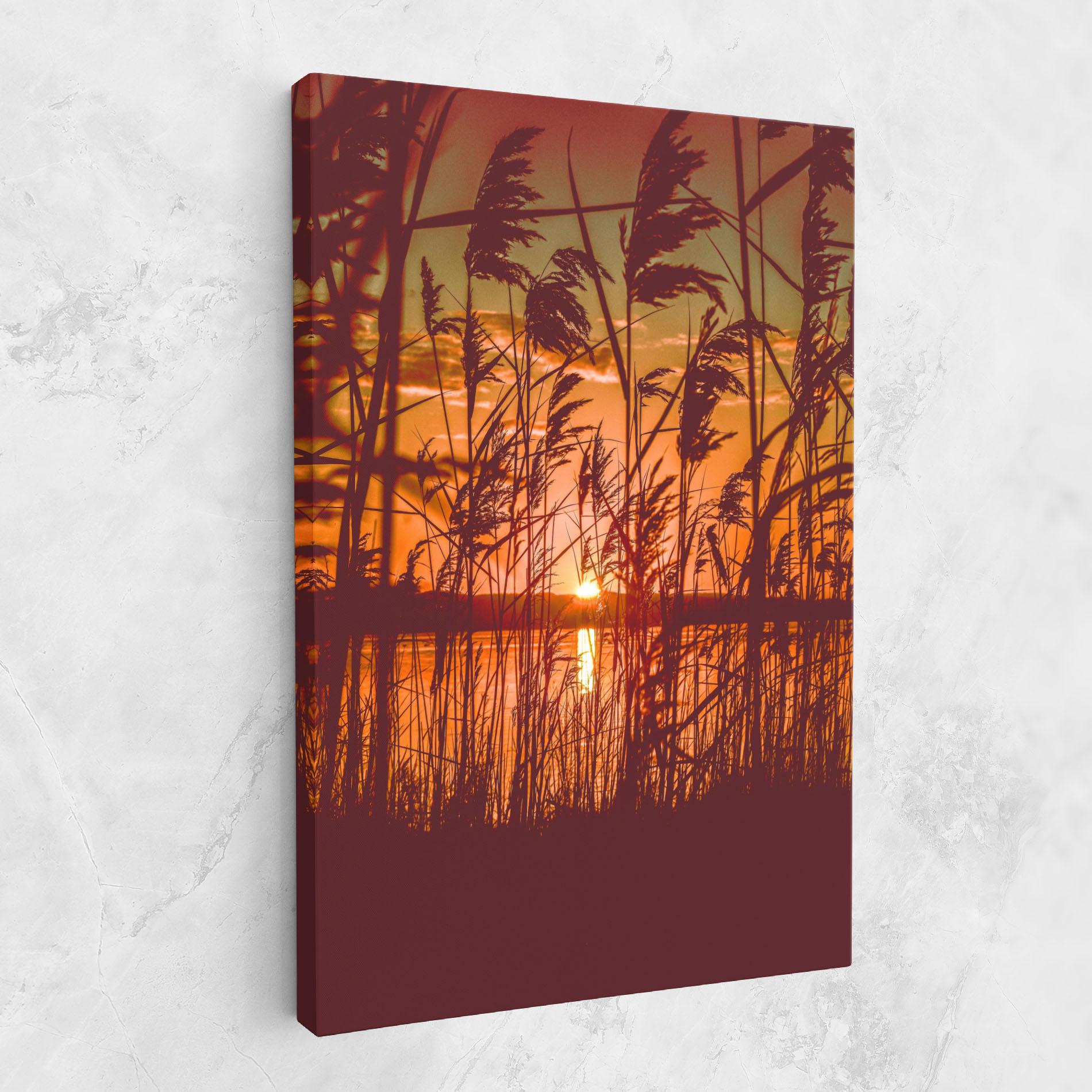 Vászonkép Red Sunset Lake mockup 1