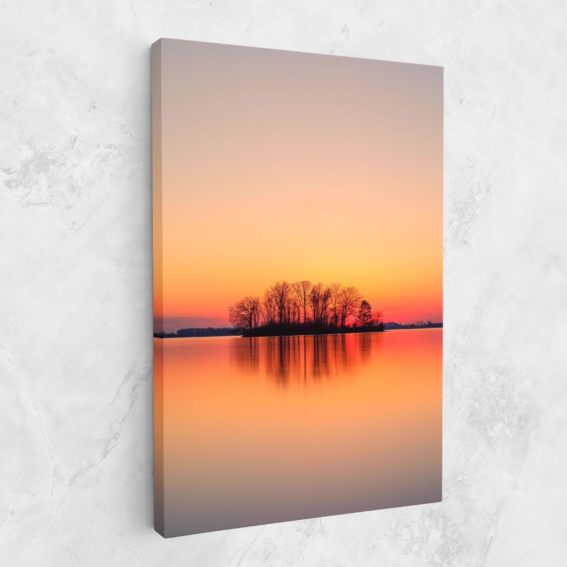 Vászonkép Tree Sunset Lake mockup 1