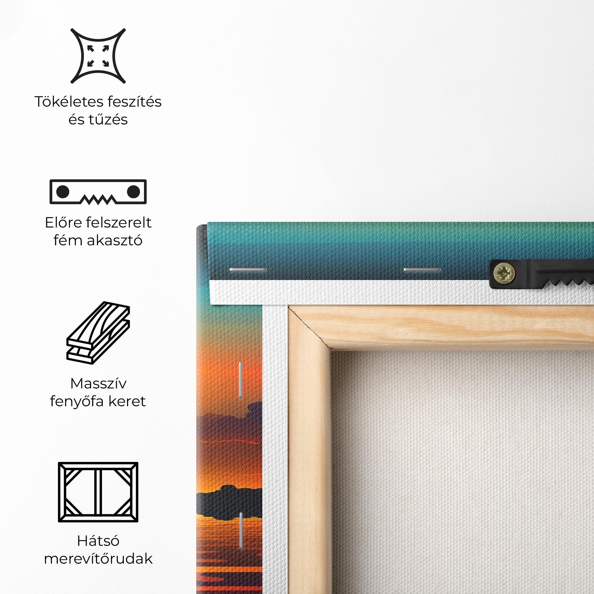 Vászonkép Yellow Sunset Illustration mockup 5
