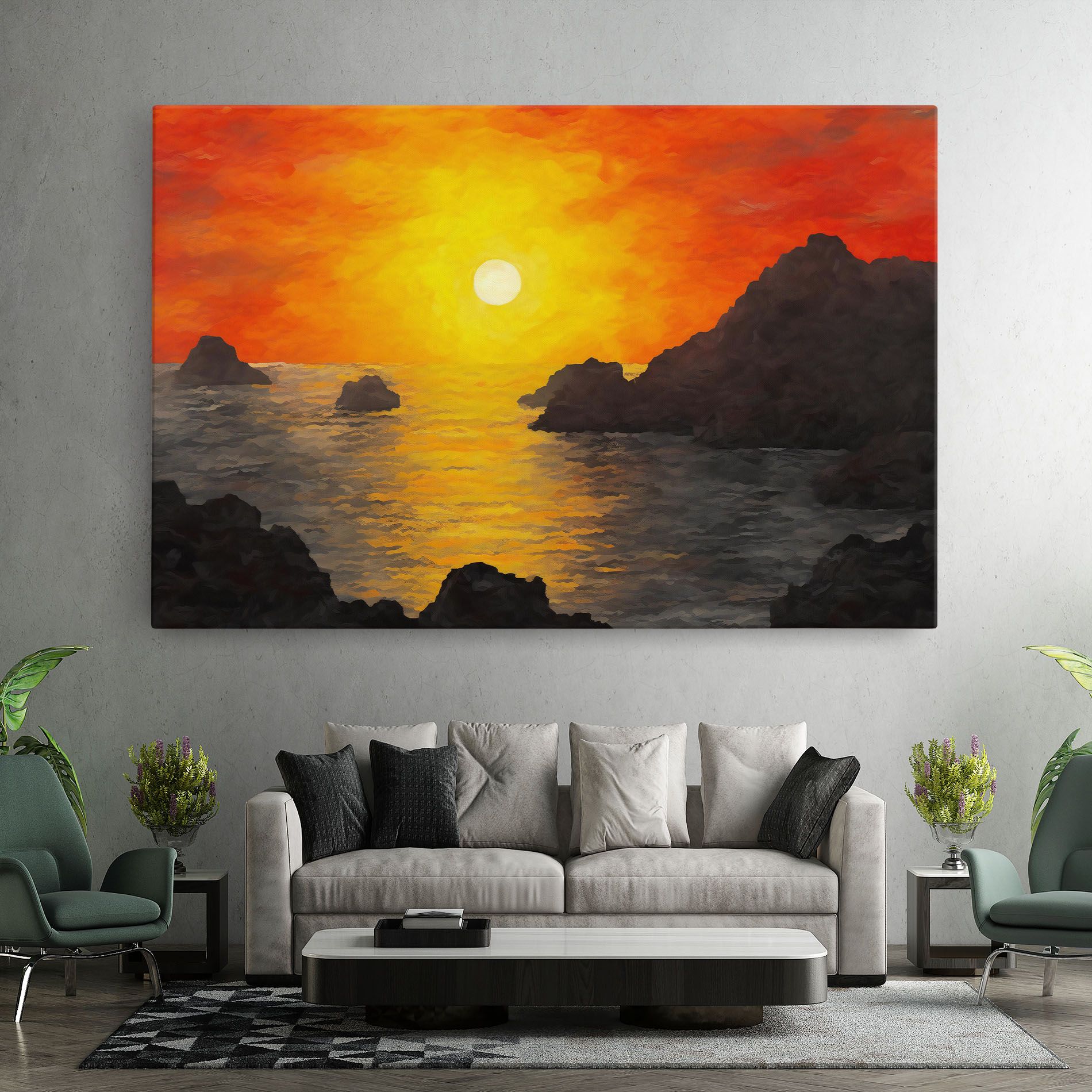 Mountains Rocks Painting mockup 7