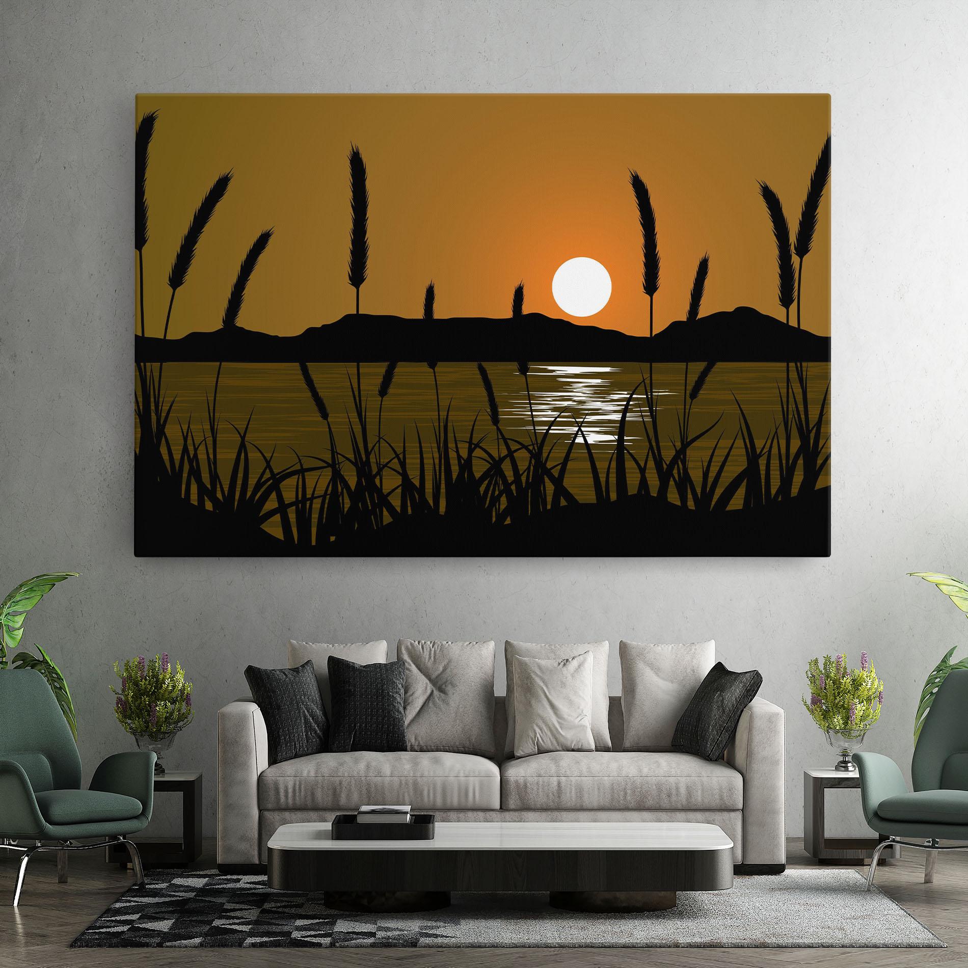 Vászonkép Orange Brown Sunset mockup 7