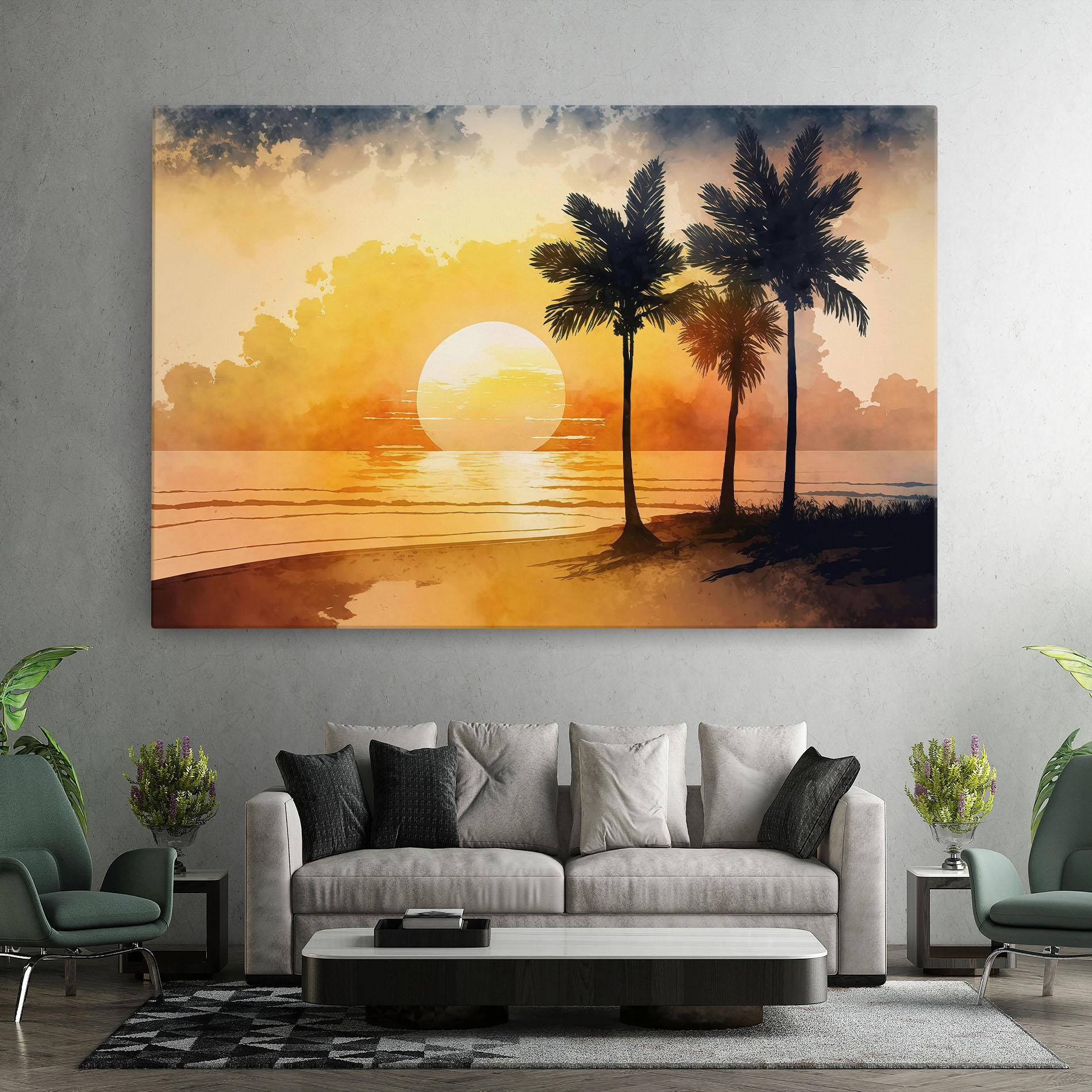 Vászonkép Palm Trees Sunset mockup 7