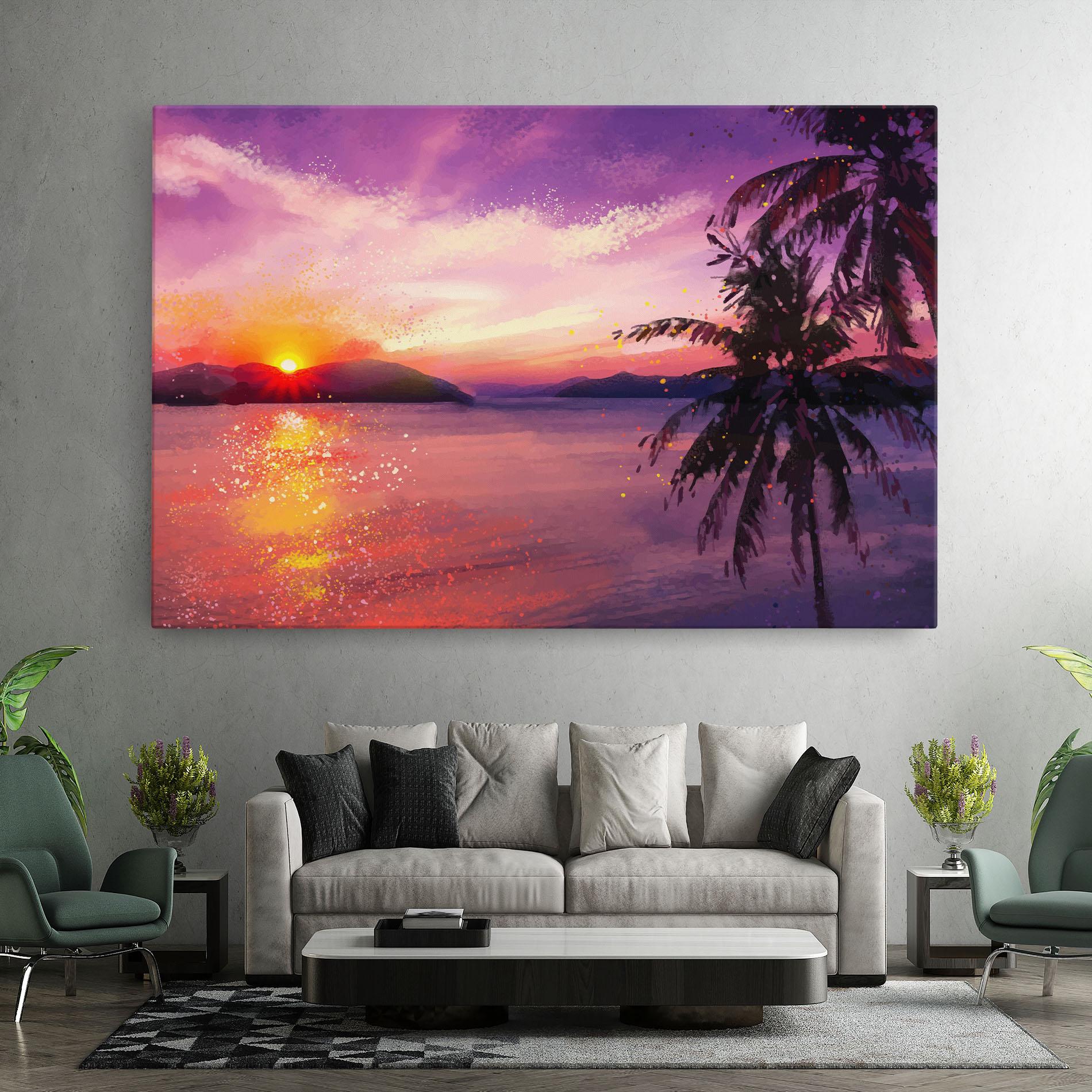 Vászonkép Purple Sunrise Art mockup 7