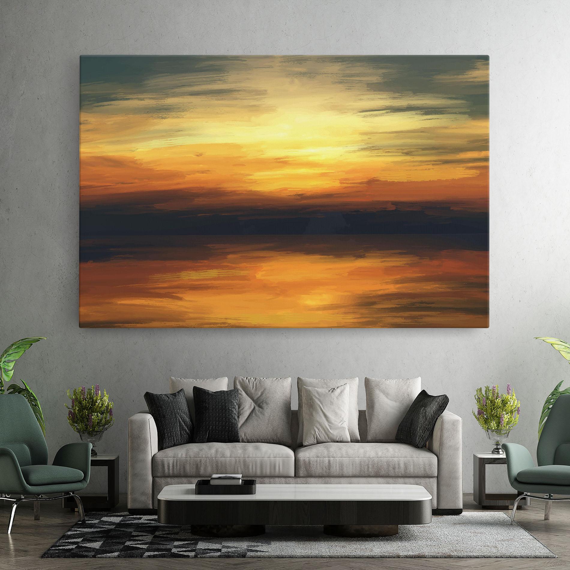 Vászonkép Sunset Oil Paint mockup 7