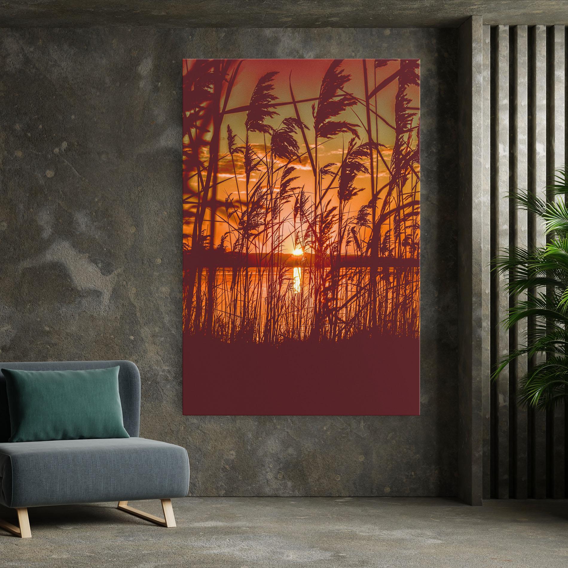 Vászonkép Red Sunset Lake mockup 7