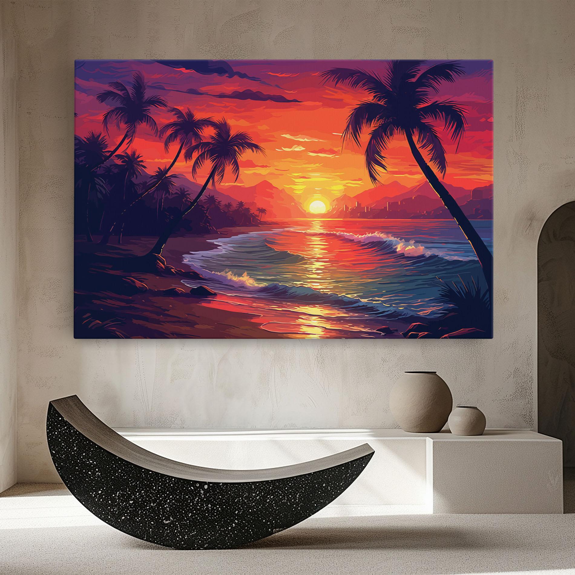 Vászonkép Purple Orange Sunlight mockup 8