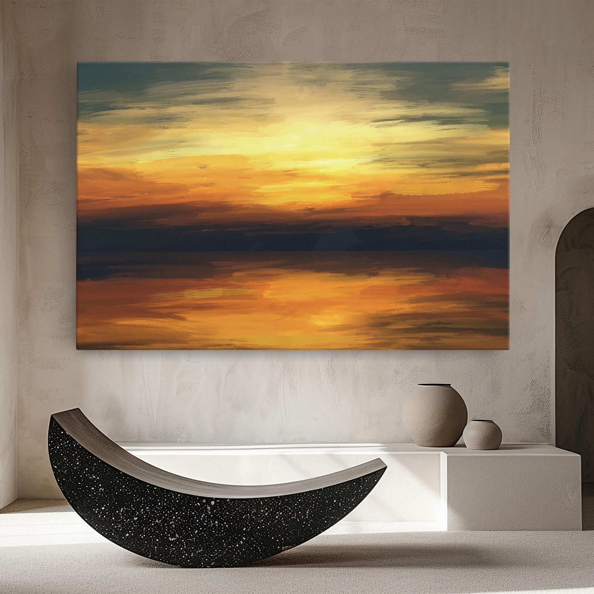Vászonkép Sunset Oil Paint mockup 8