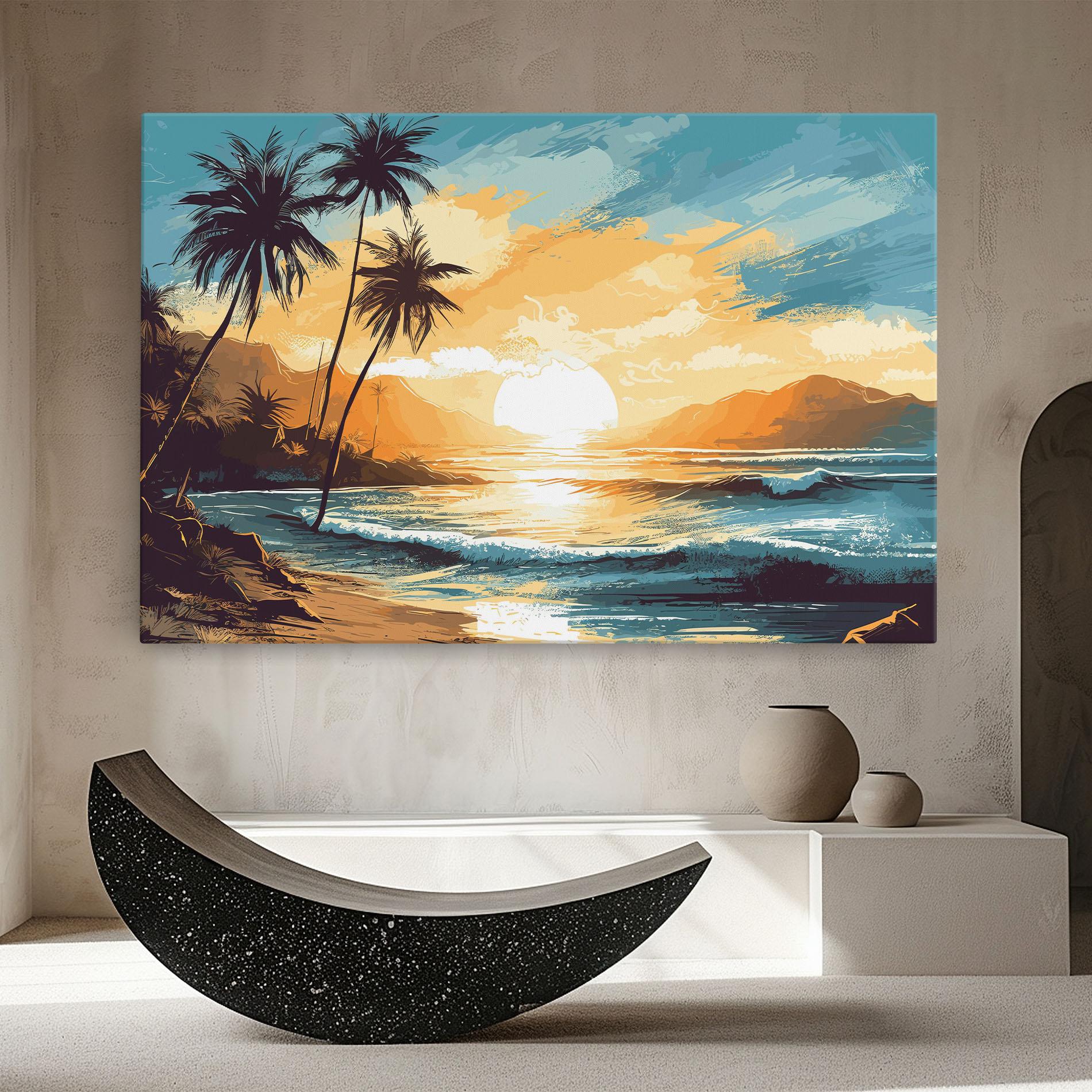 Vászonkép Yellow Blue Sunrise mockup 8