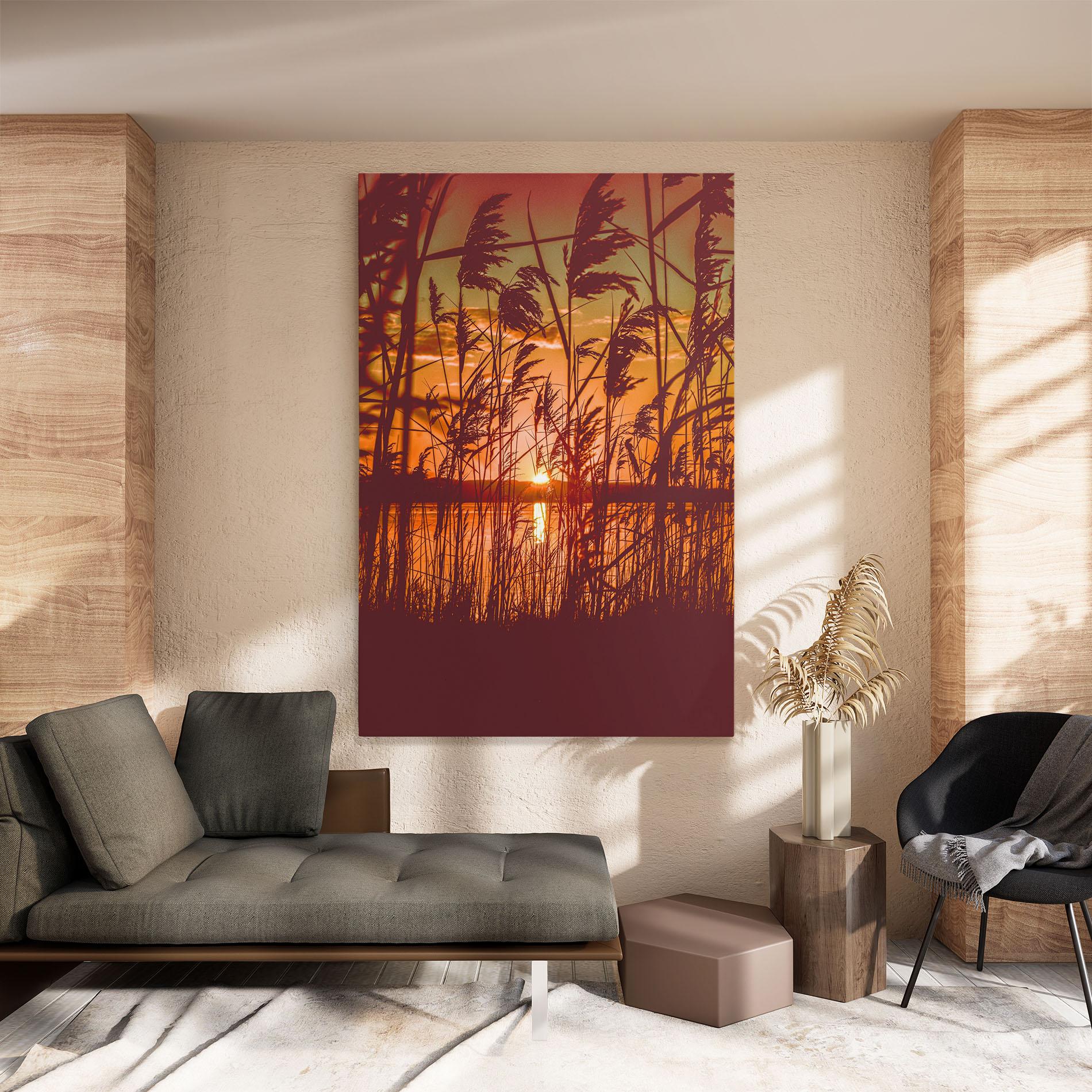 Vászonkép Red Sunset Lake mockup 8