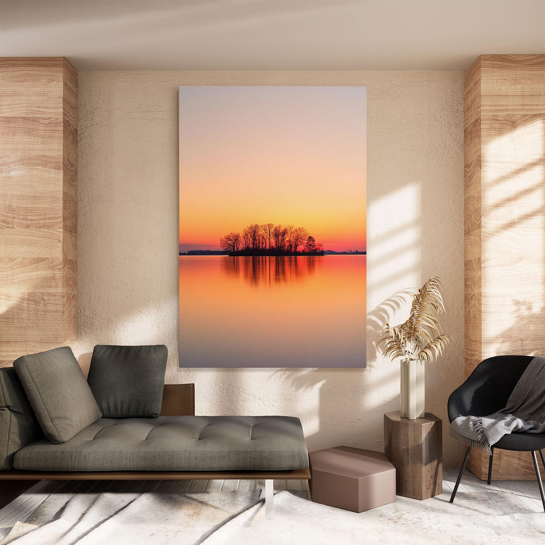 Vászonkép Tree Sunset Lake mockup 8