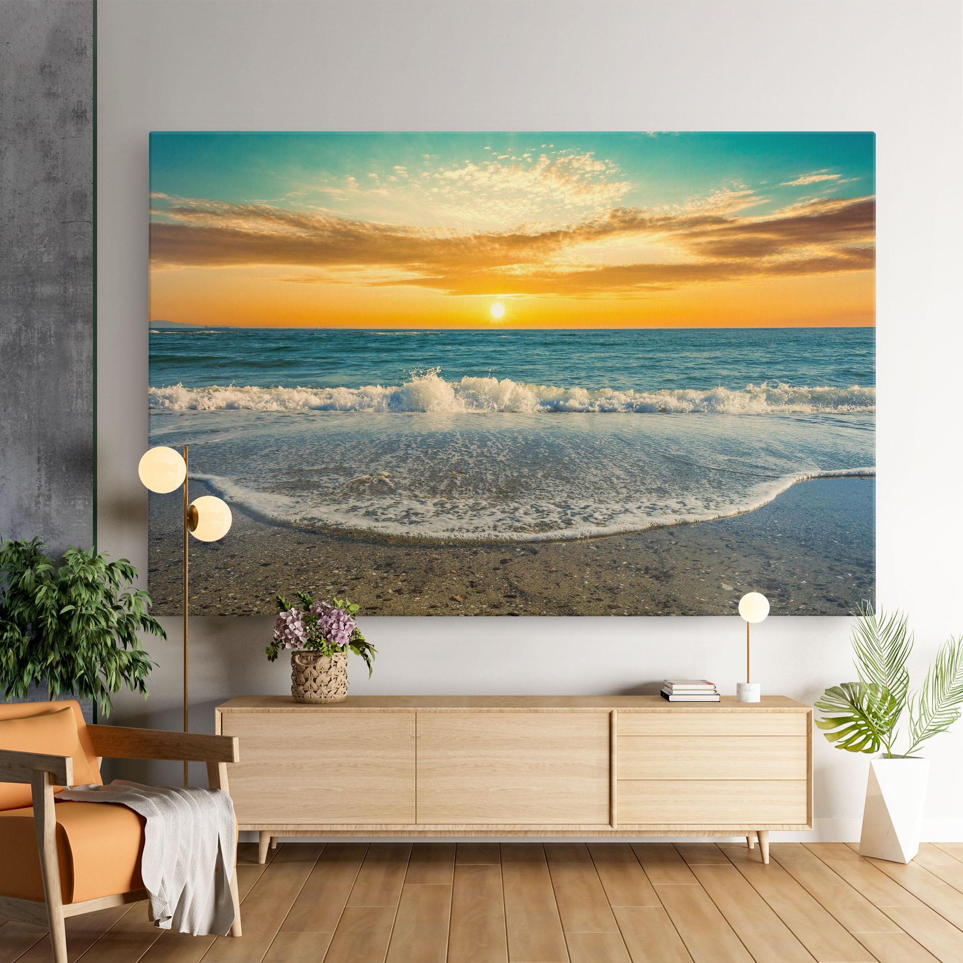 Vászonkép Beach Dramatic Sunset mockup 9