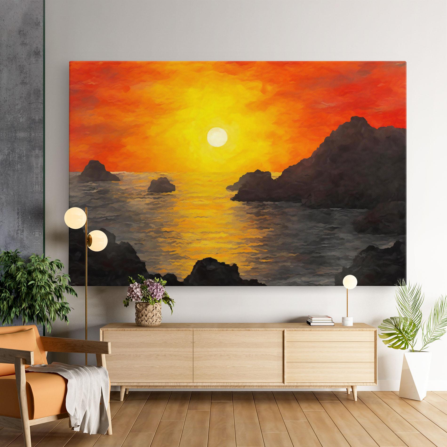 Vászonkép Mountains Rocks Painting mockup 9