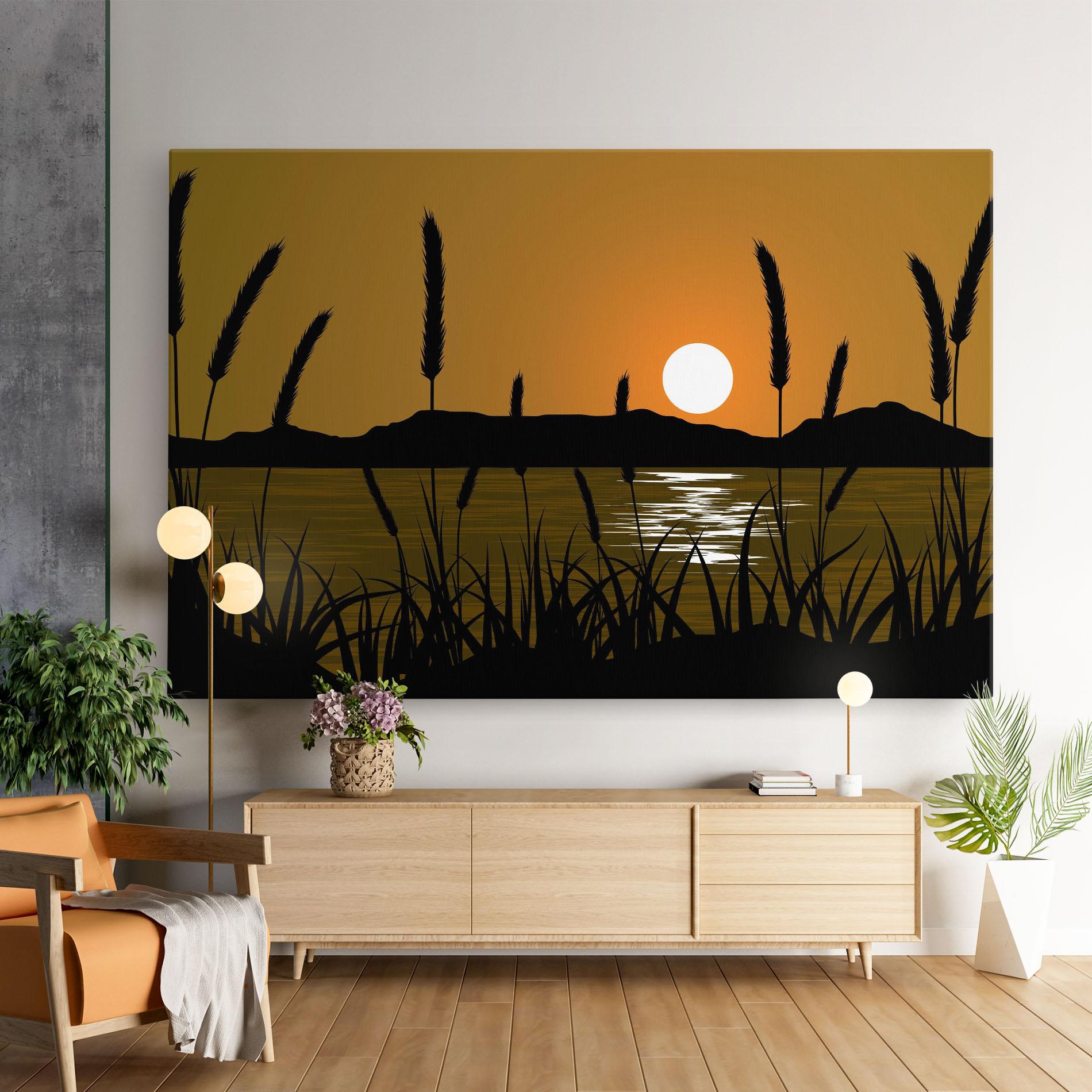 Vászonkép Orange Brown Sunset mockup 9