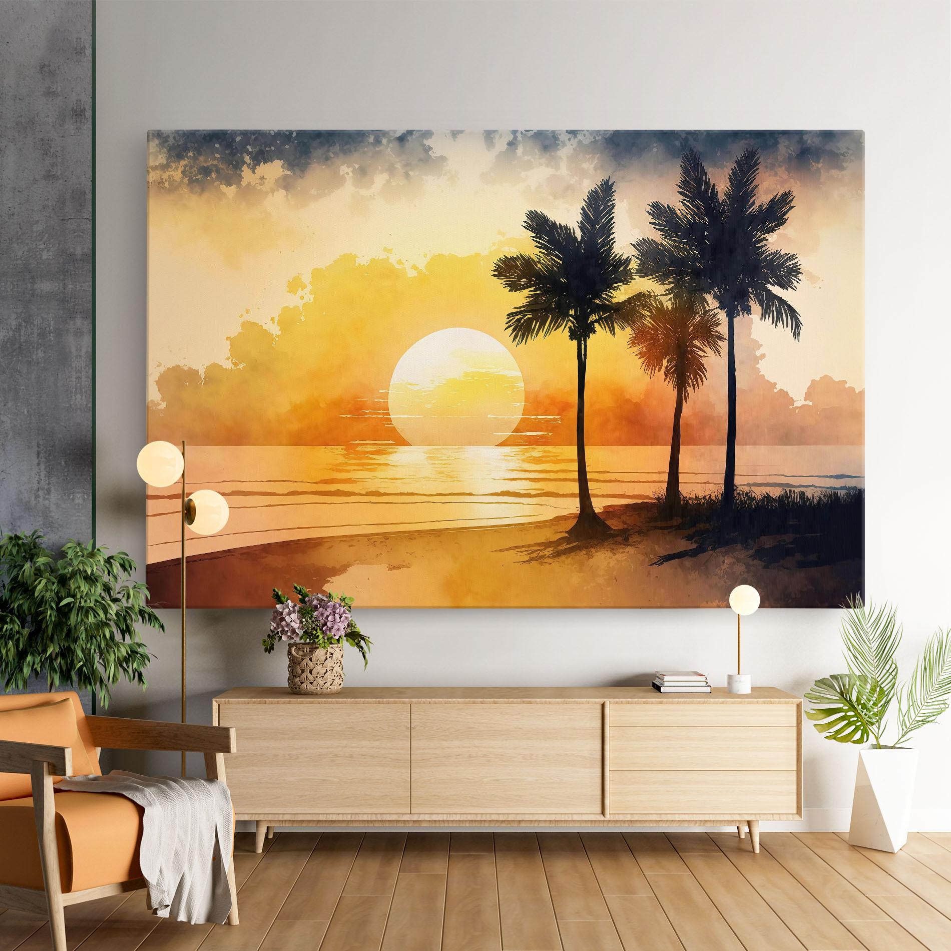 Vászonkép Palm Trees Sunset mockup 9