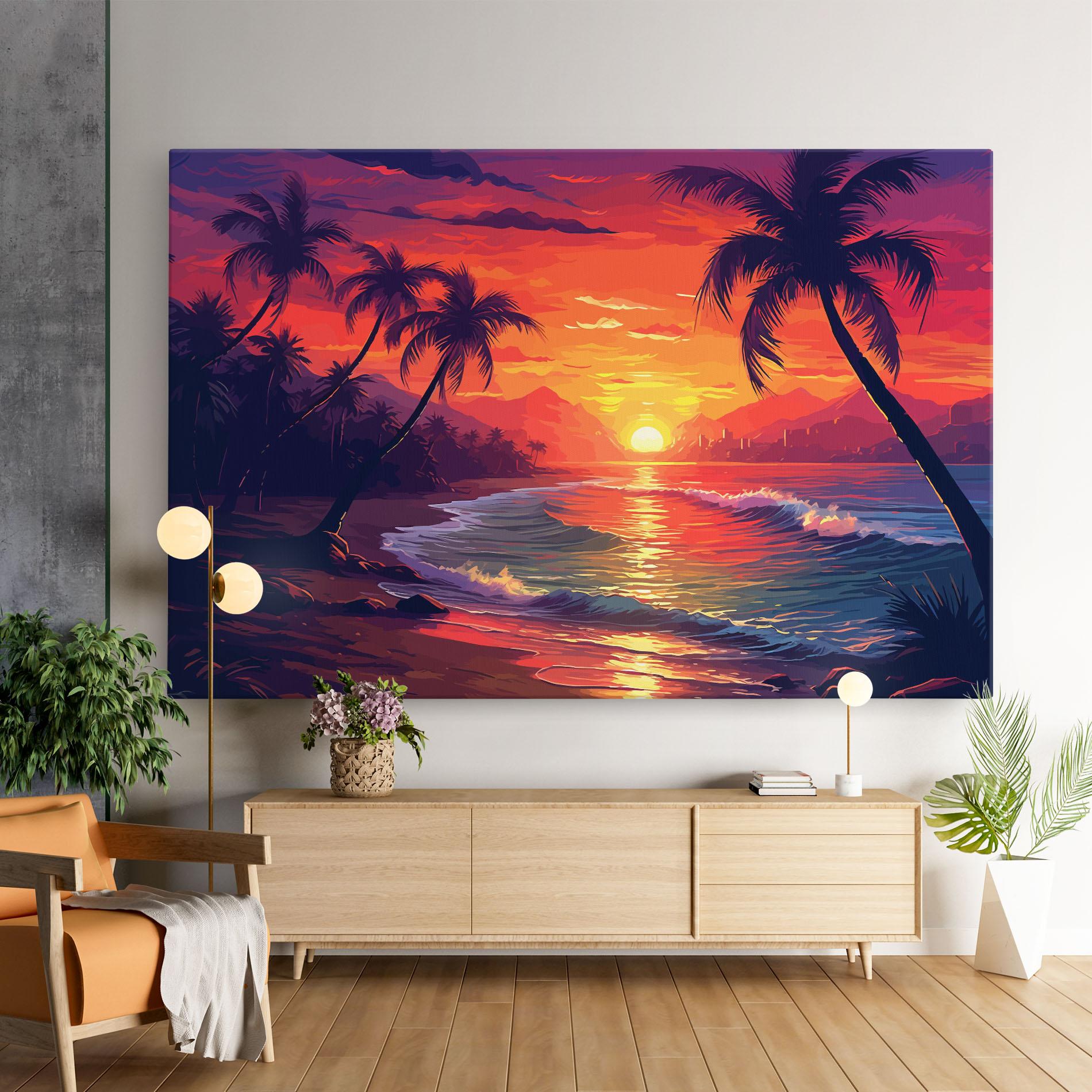 Vászonkép Purple Orange Sunlight mockup 9