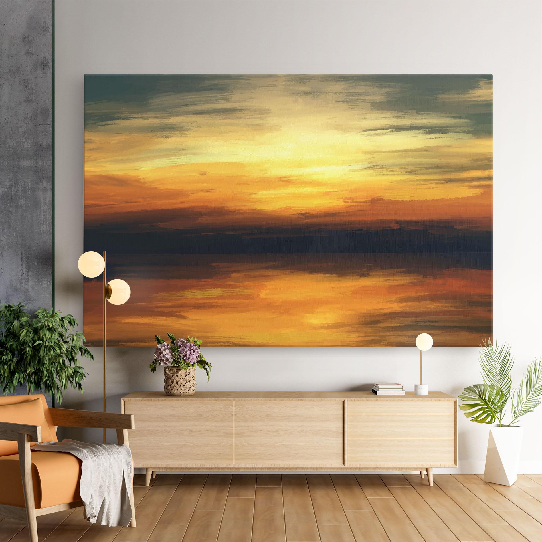 Vászonkép Sunset Oil Paint mockup 9