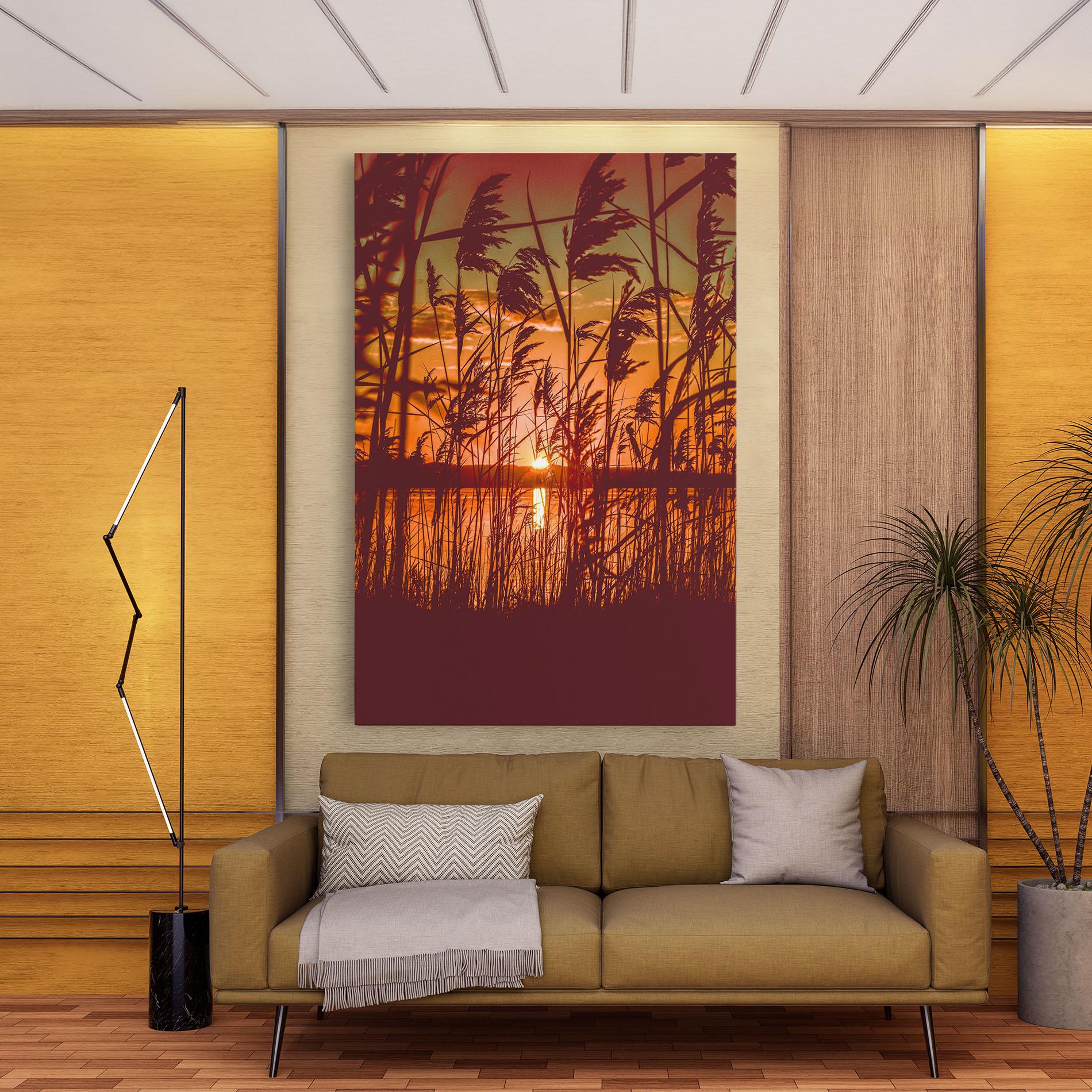 Vászonkép Red Sunset Lake mockup 9