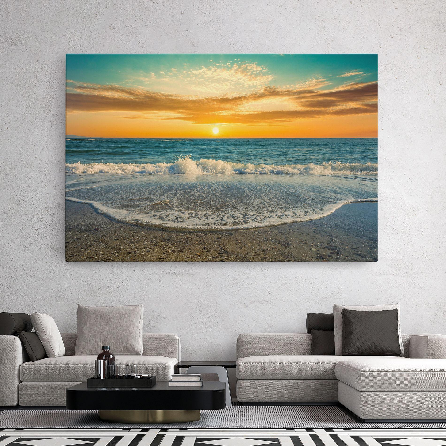 Vászonkép Beach Dramatic Sunset mockup 2
