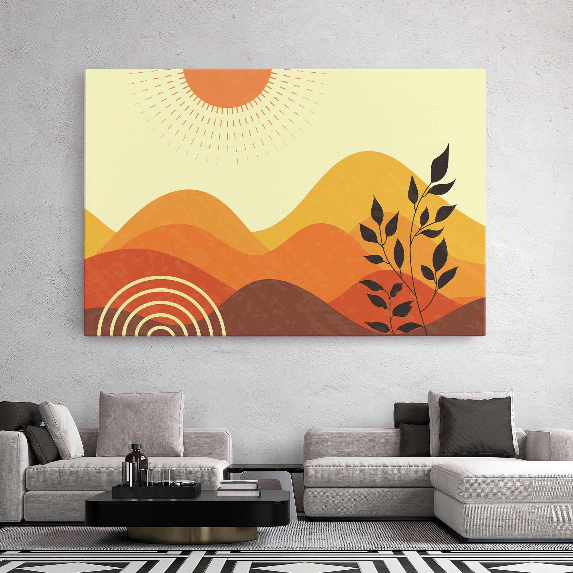 Vászonkép Minimalist Sunset Art mockup 2