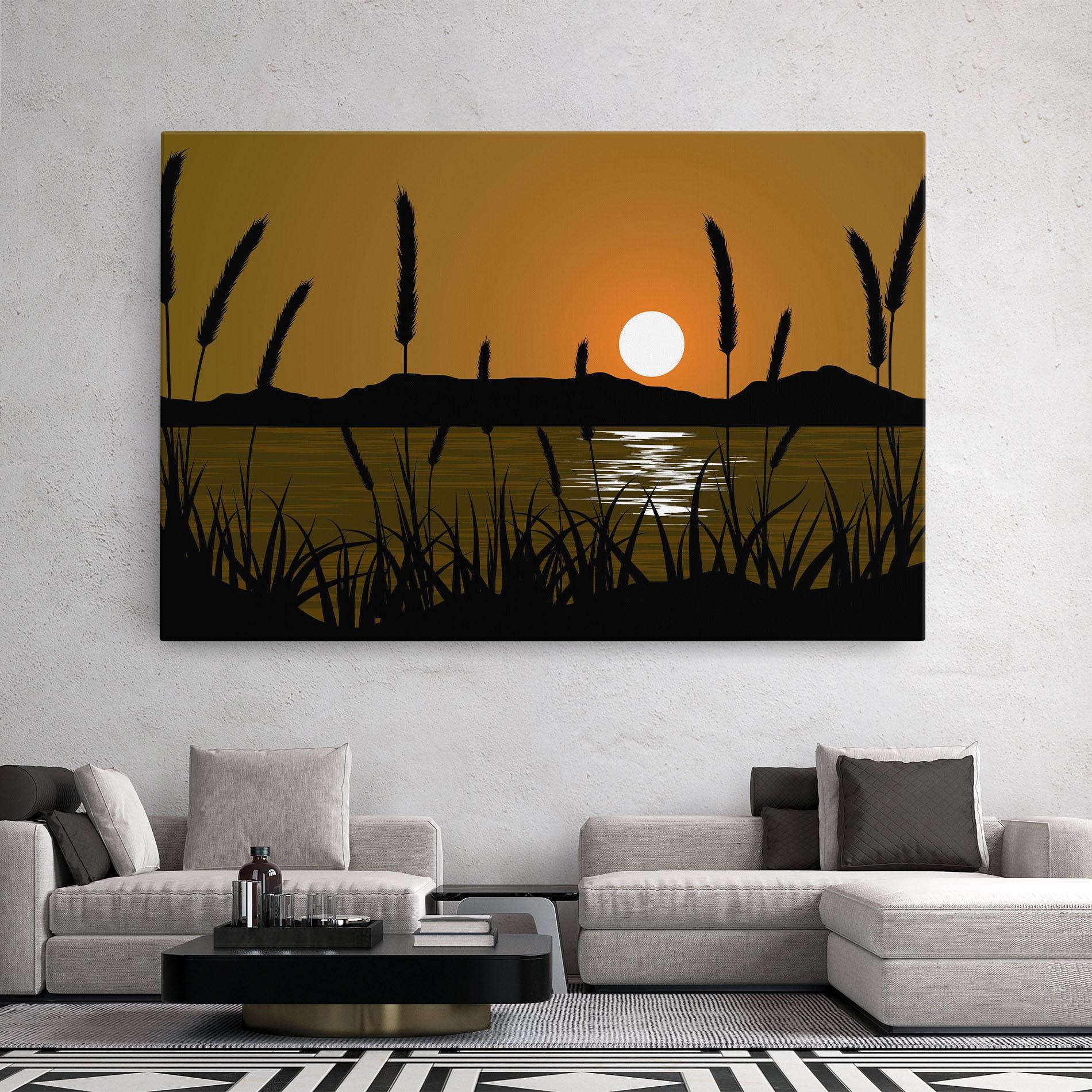 Vászonkép Orange Brown Sunset mockup 2