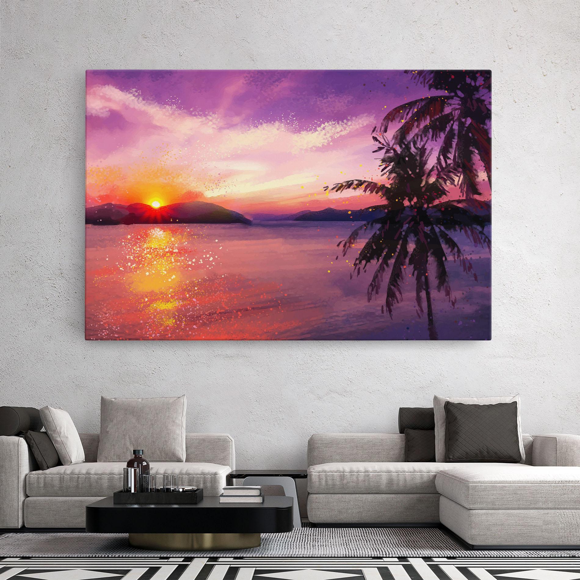 Vászonkép Purple Sunrise Art mockup 2