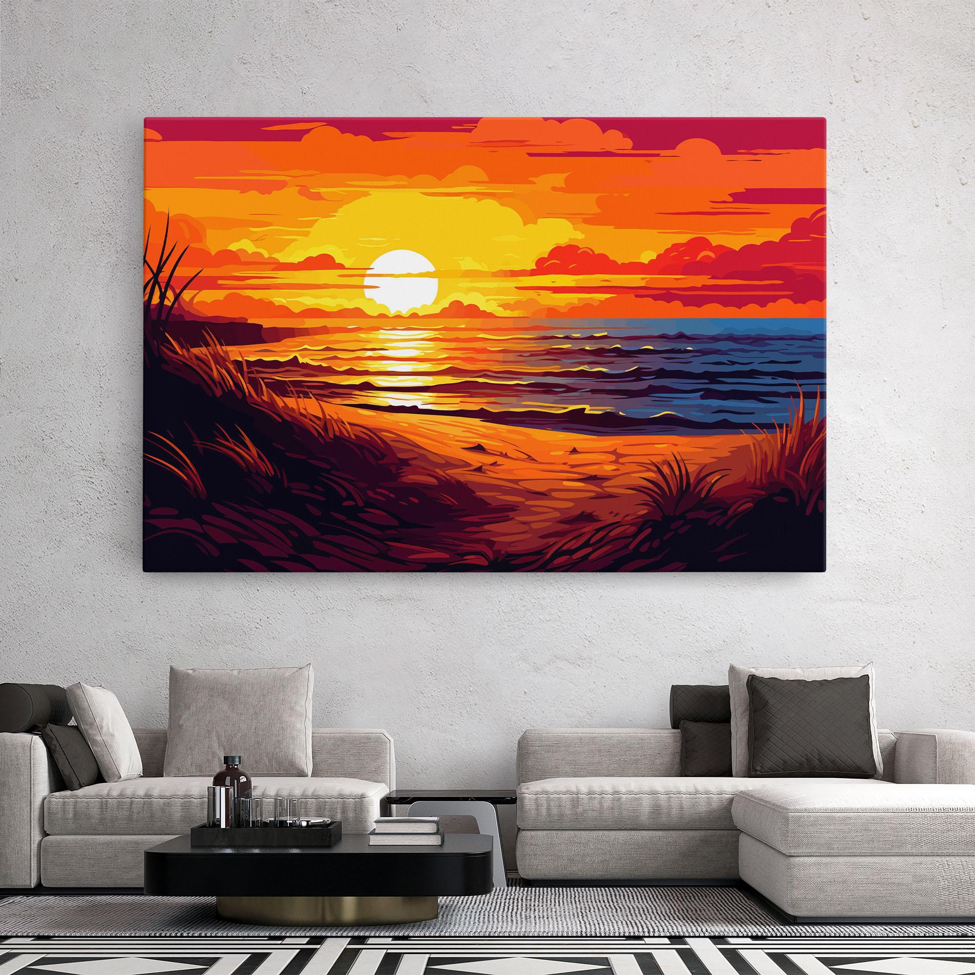 Vászonkép Strong Orange Sunset mockup 2