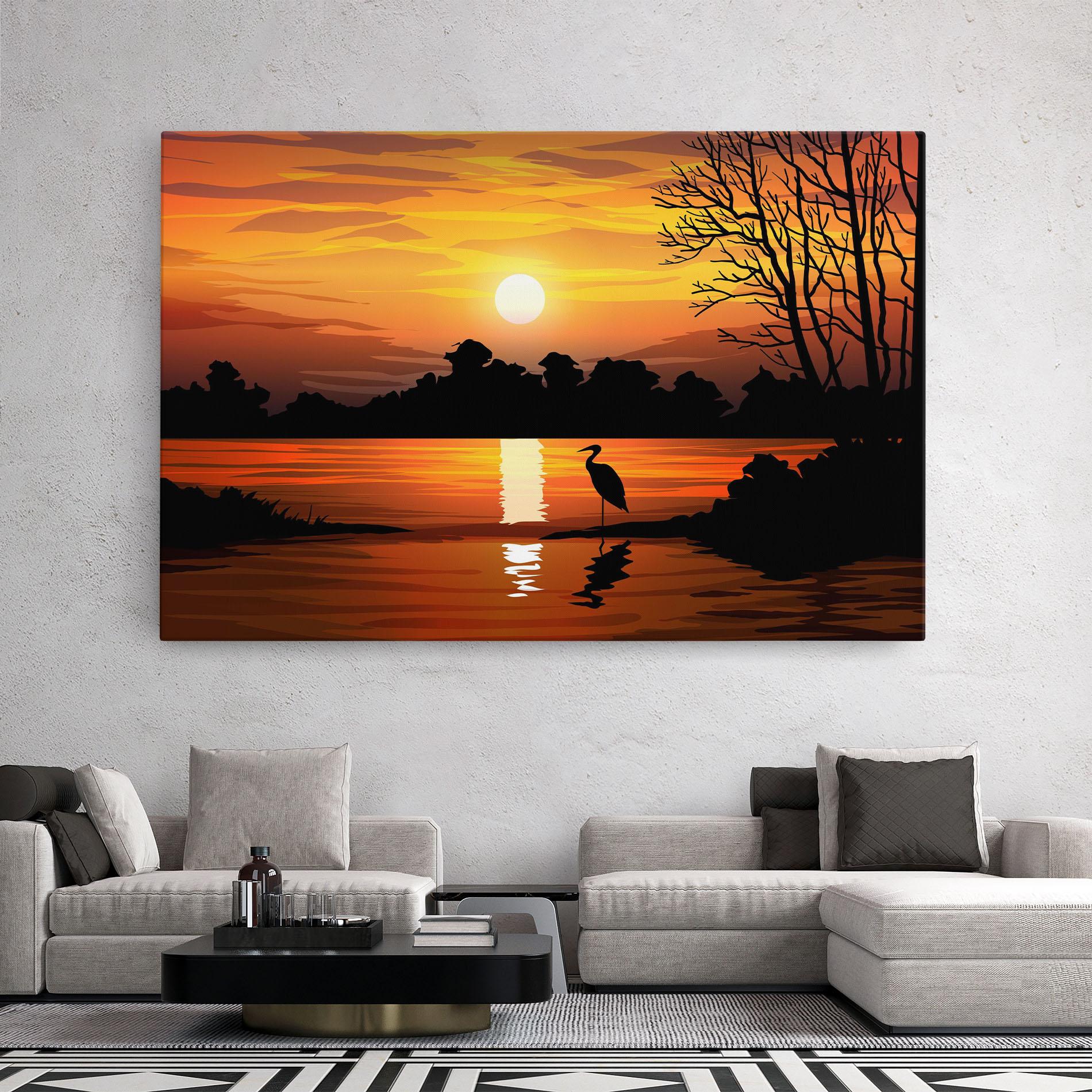 Vászonkép Sunset Land mockup 2