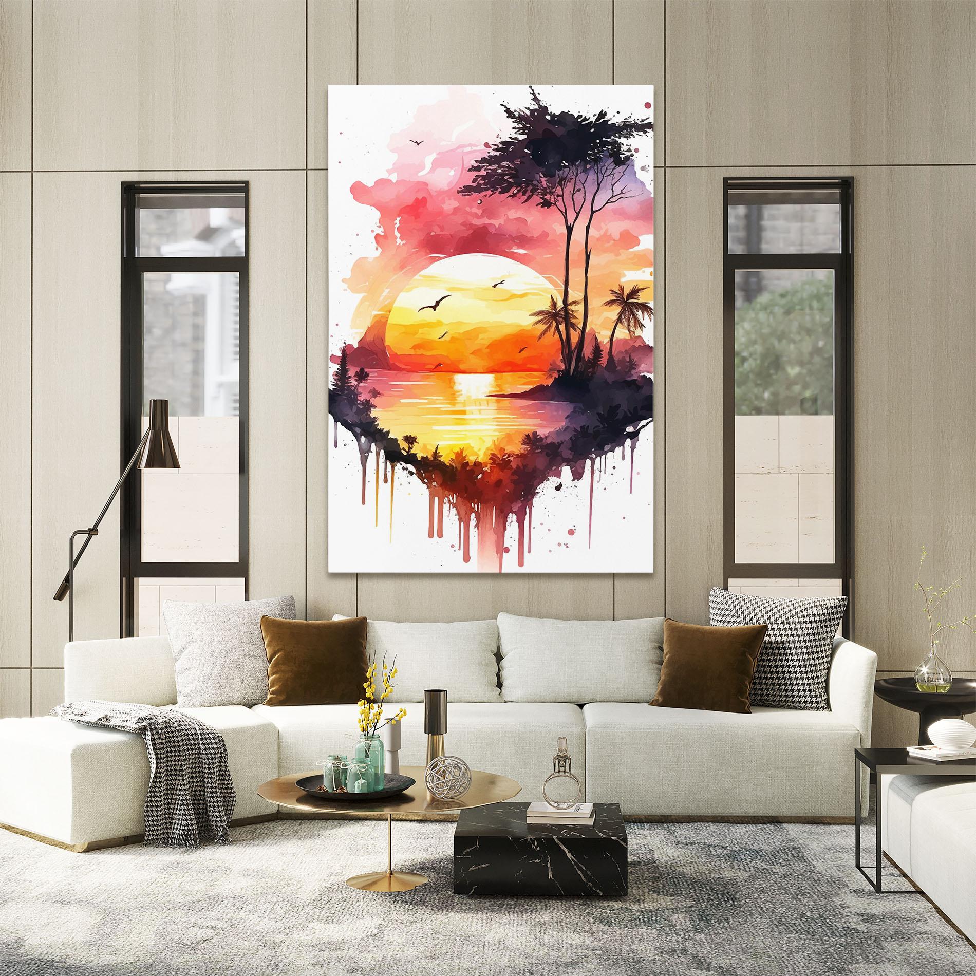 Vászonkép Purple Sunset Art mockup 2