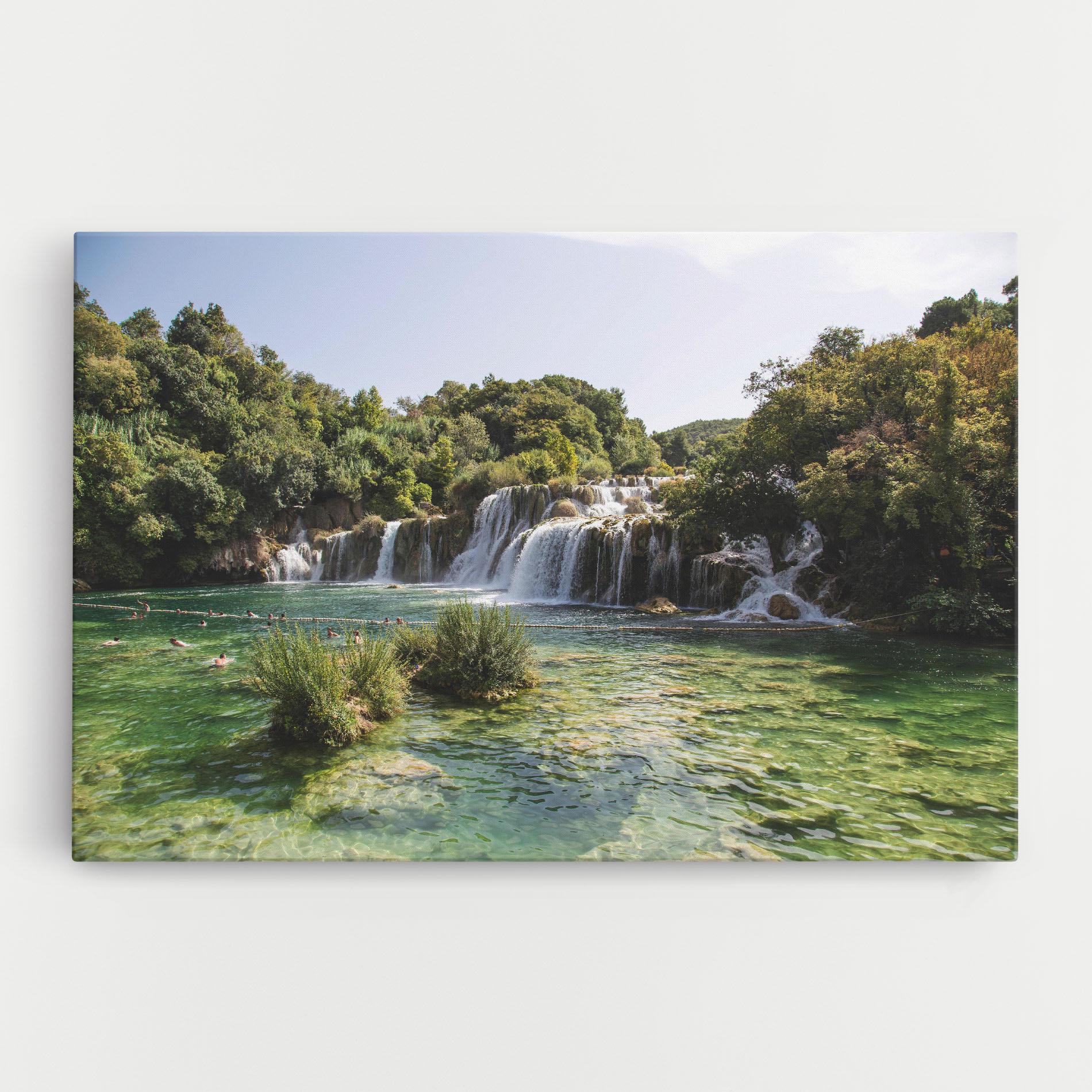 Vászonkép Green Waterfall mockup 0