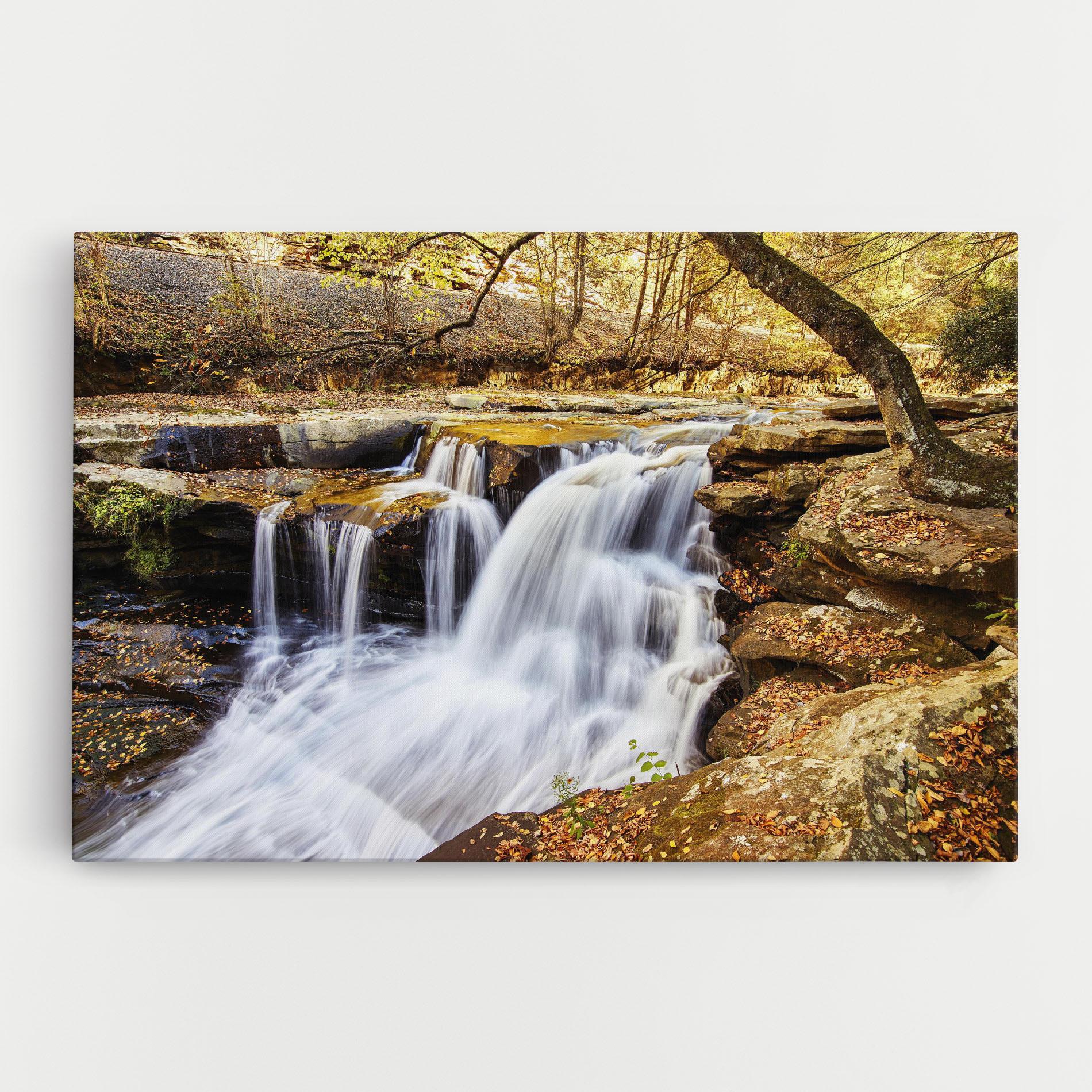 Vászonkép Pretty Autumn Waterfall mockup 0