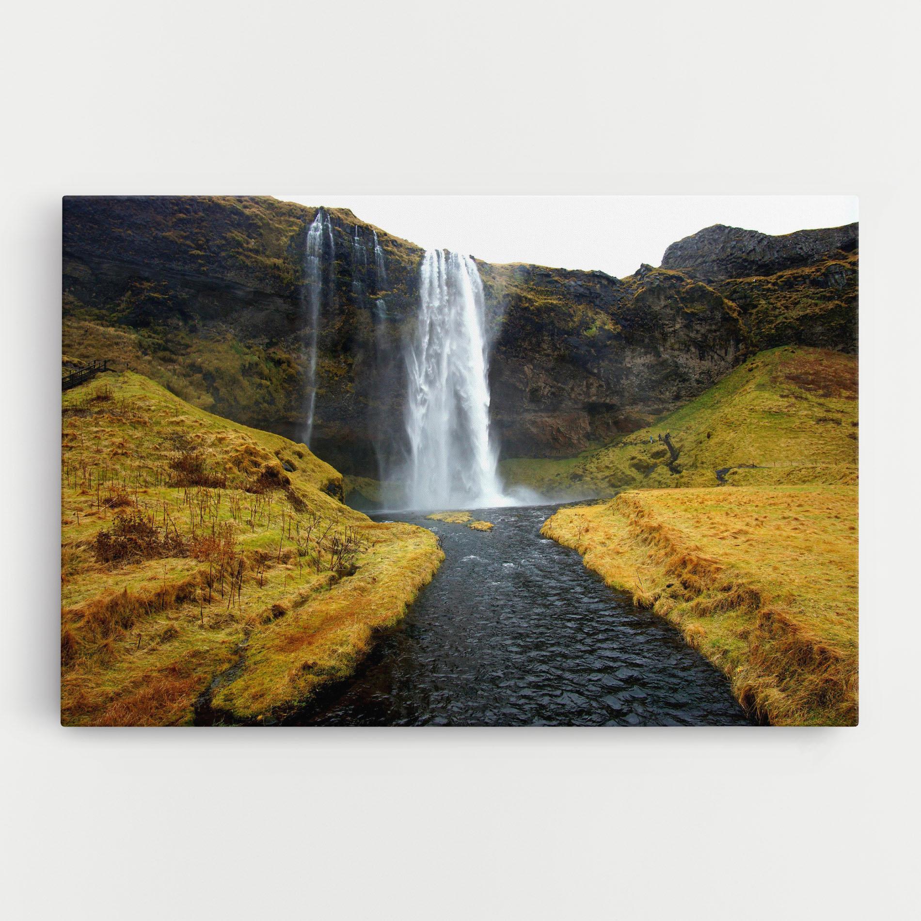 Vászonkép Yellow Grass Waterfall mockup 0