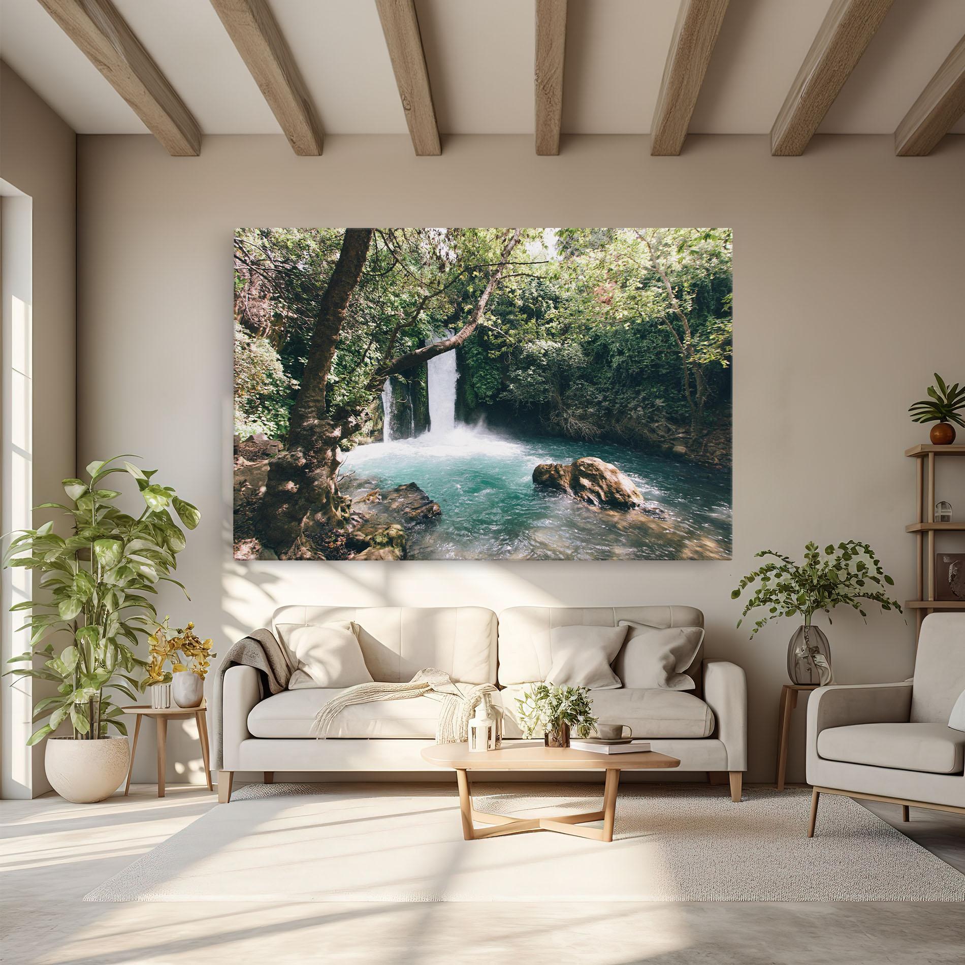 Vászonkép Beautiful Blue Waterfall mockup 6