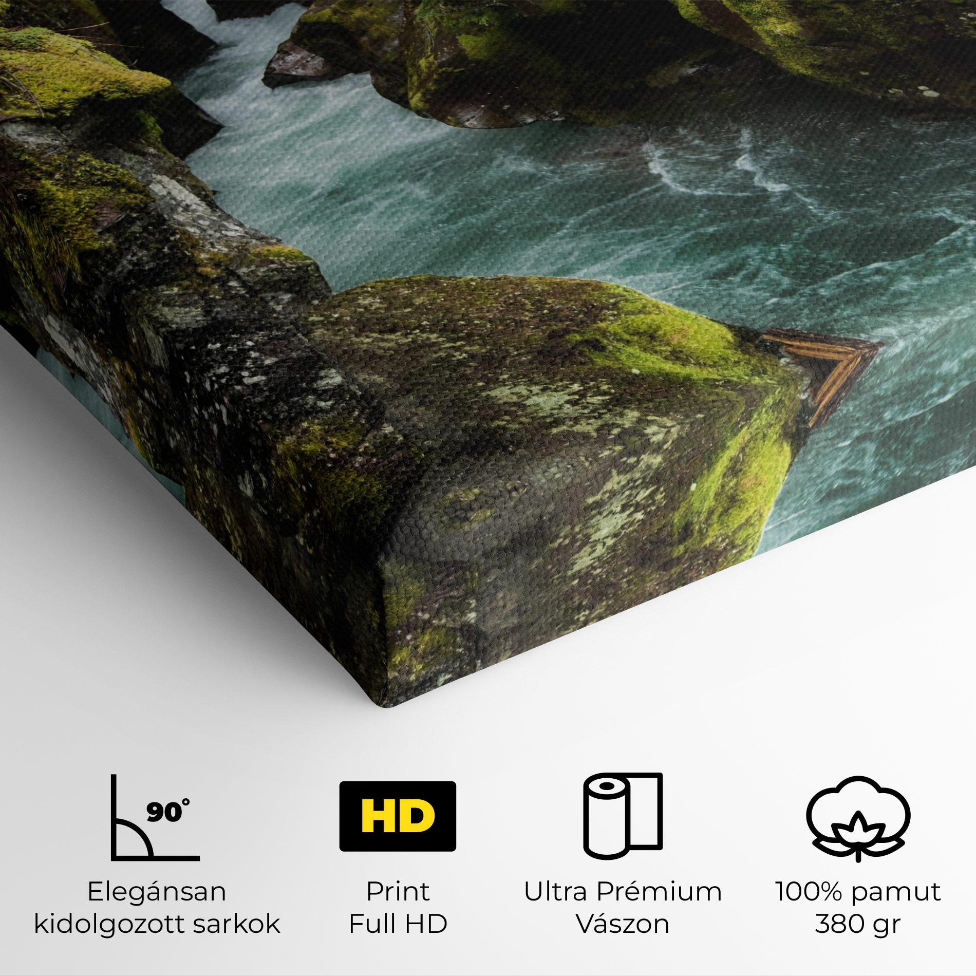 Vászonkép Blue Majestic Waterfall mockup 4