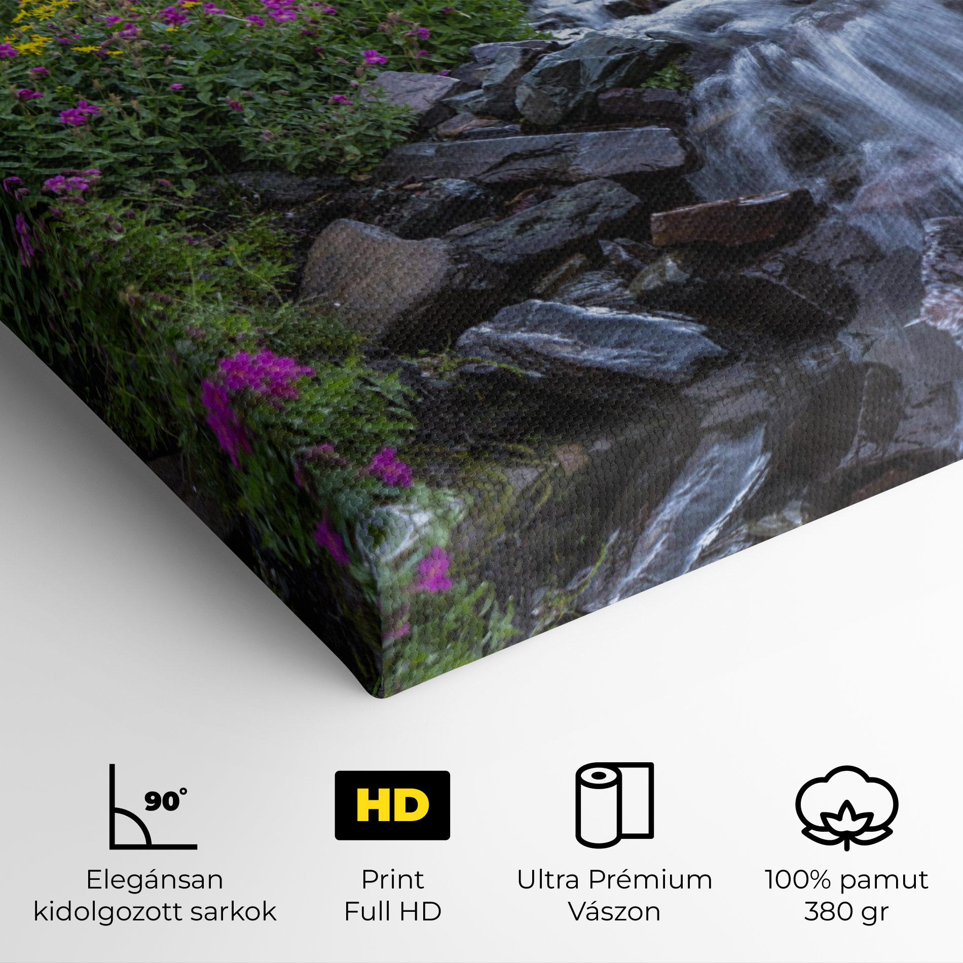 Vászonkép Purple Field Waterfall mockup 4