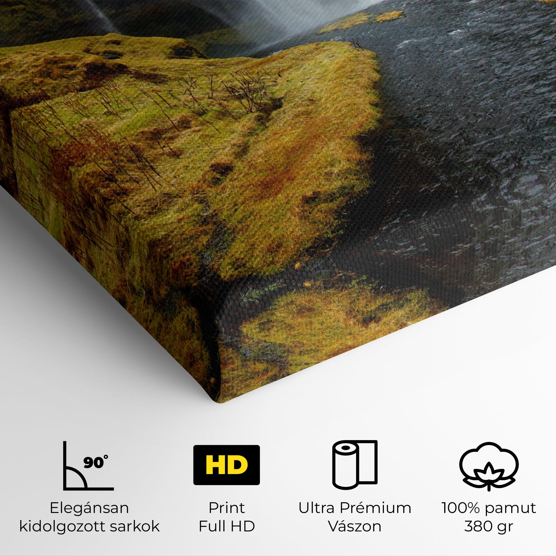 Vászonkép Yellow Grass Waterfall mockup 4