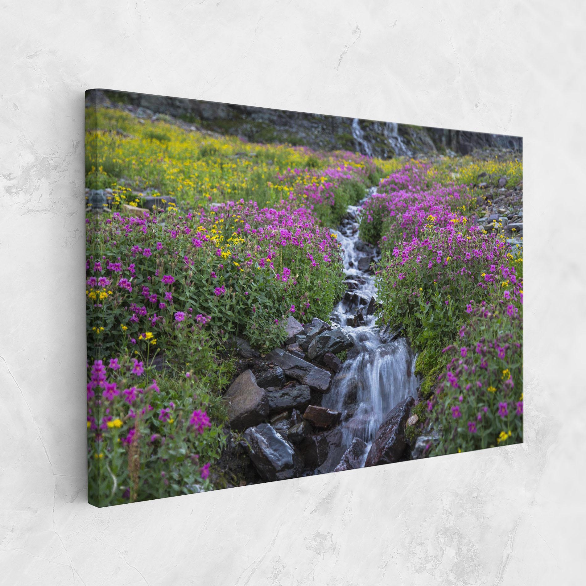 Vászonkép Purple Field Waterfall mockup 1