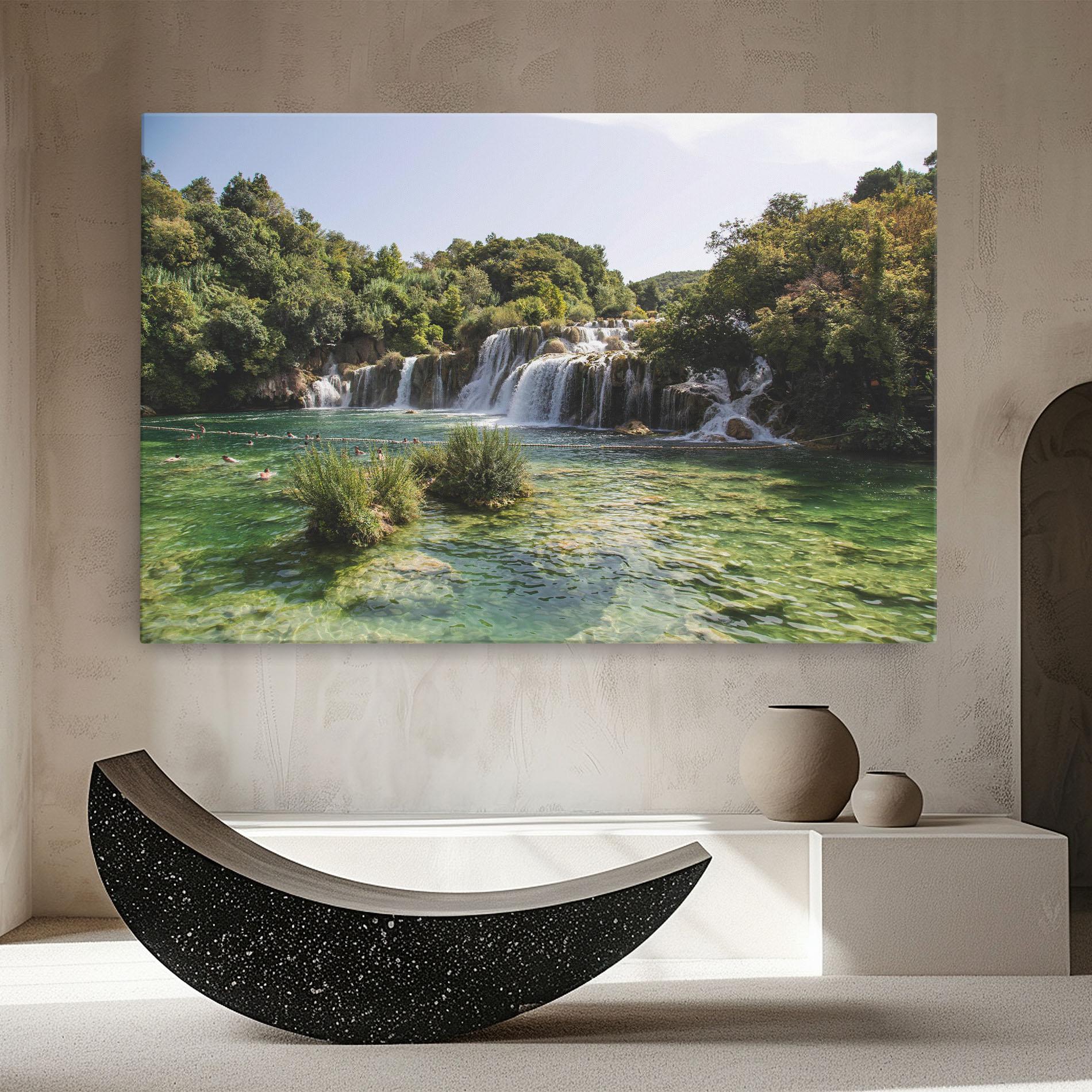 Vászonkép Green Waterfall mockup 8