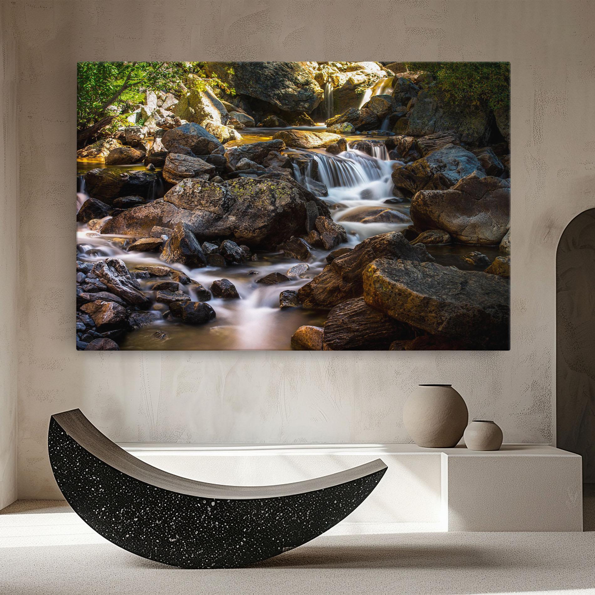 Vászonkép Nature Rocks Waterfall mockup 8