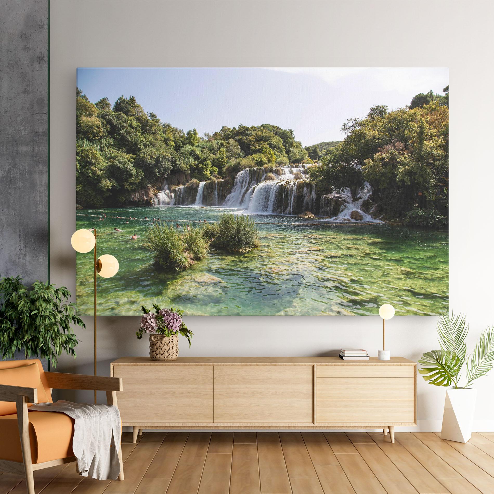 Vászonkép Green Waterfall mockup 9