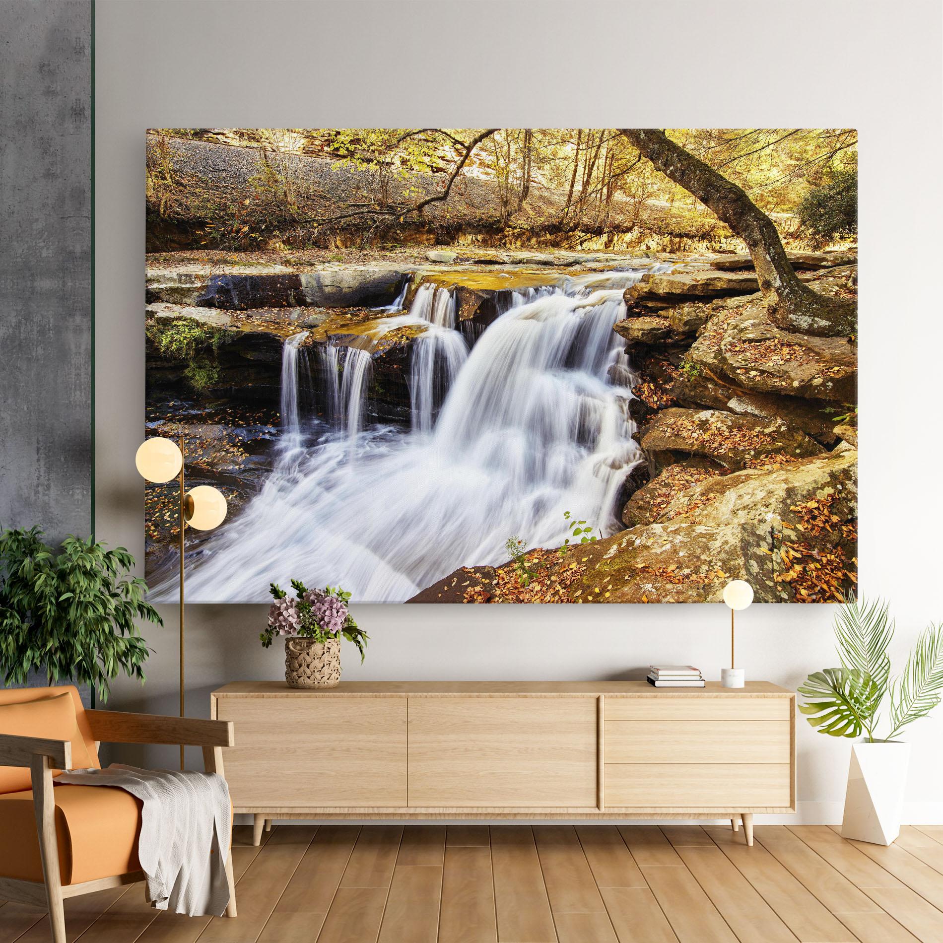 Vászonkép Pretty Autumn Waterfall mockup 9