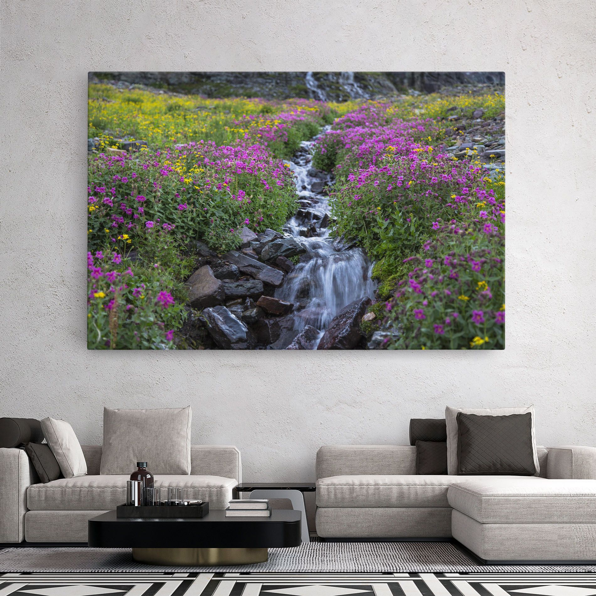 Purple Field Waterfall mockup 2