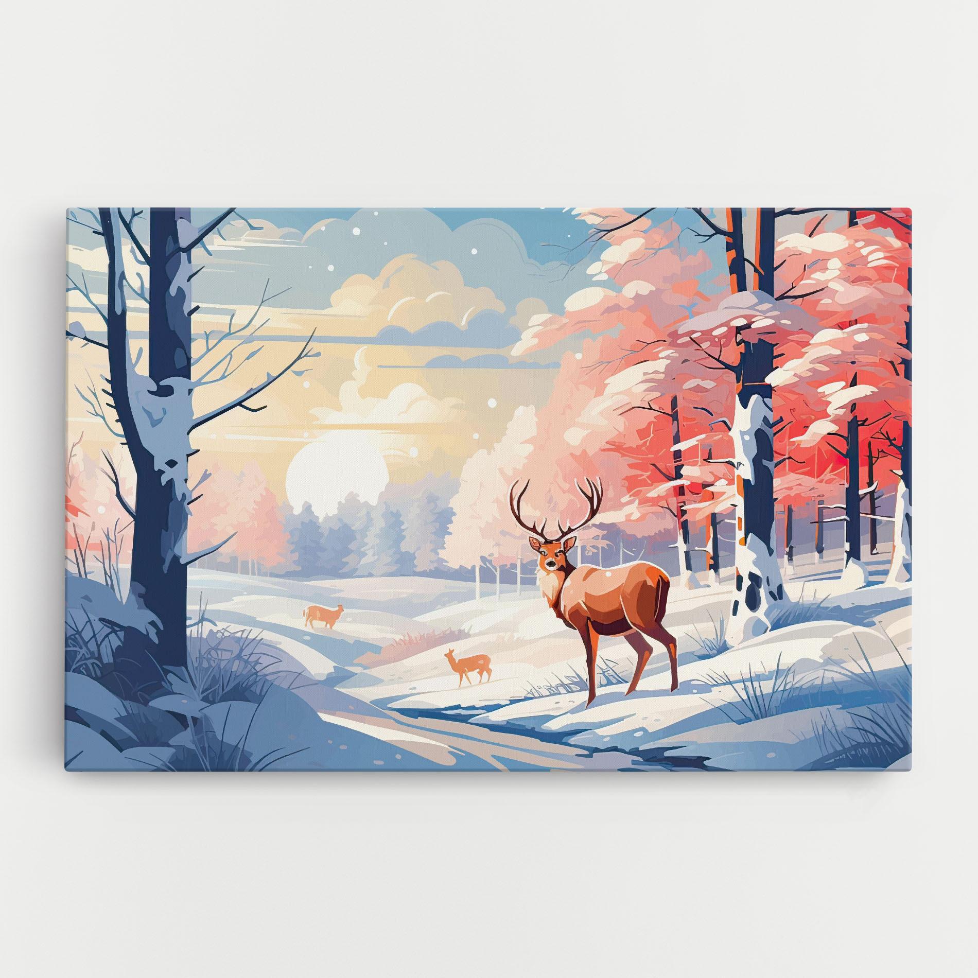 Vászonkép Winter Deer Art mockup 0