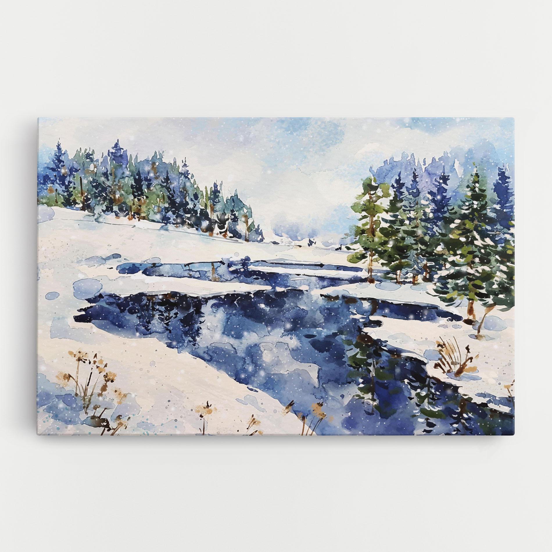 Vászonkép Winter Painting mockup 0