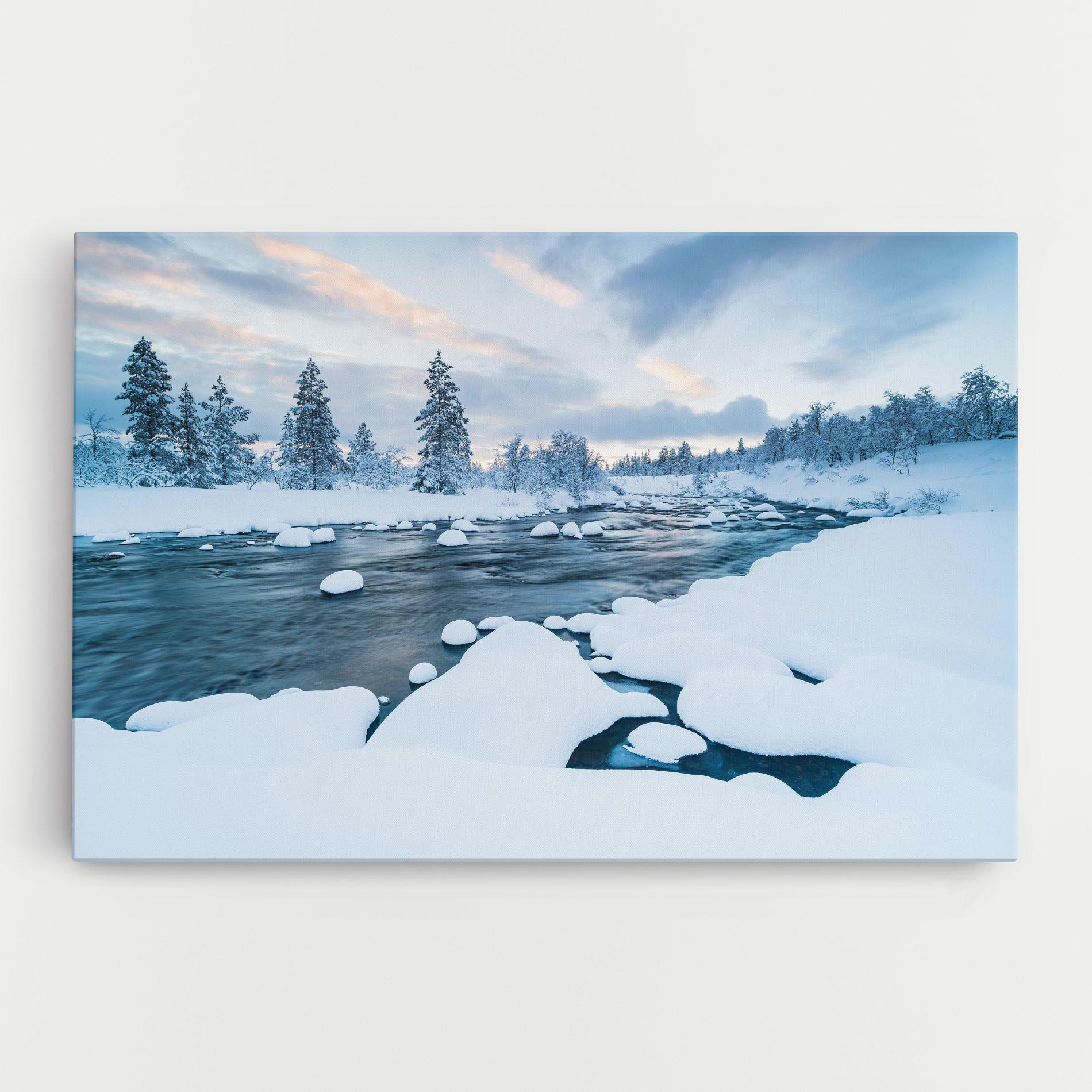 Vászonkép Winter River mockup 0
