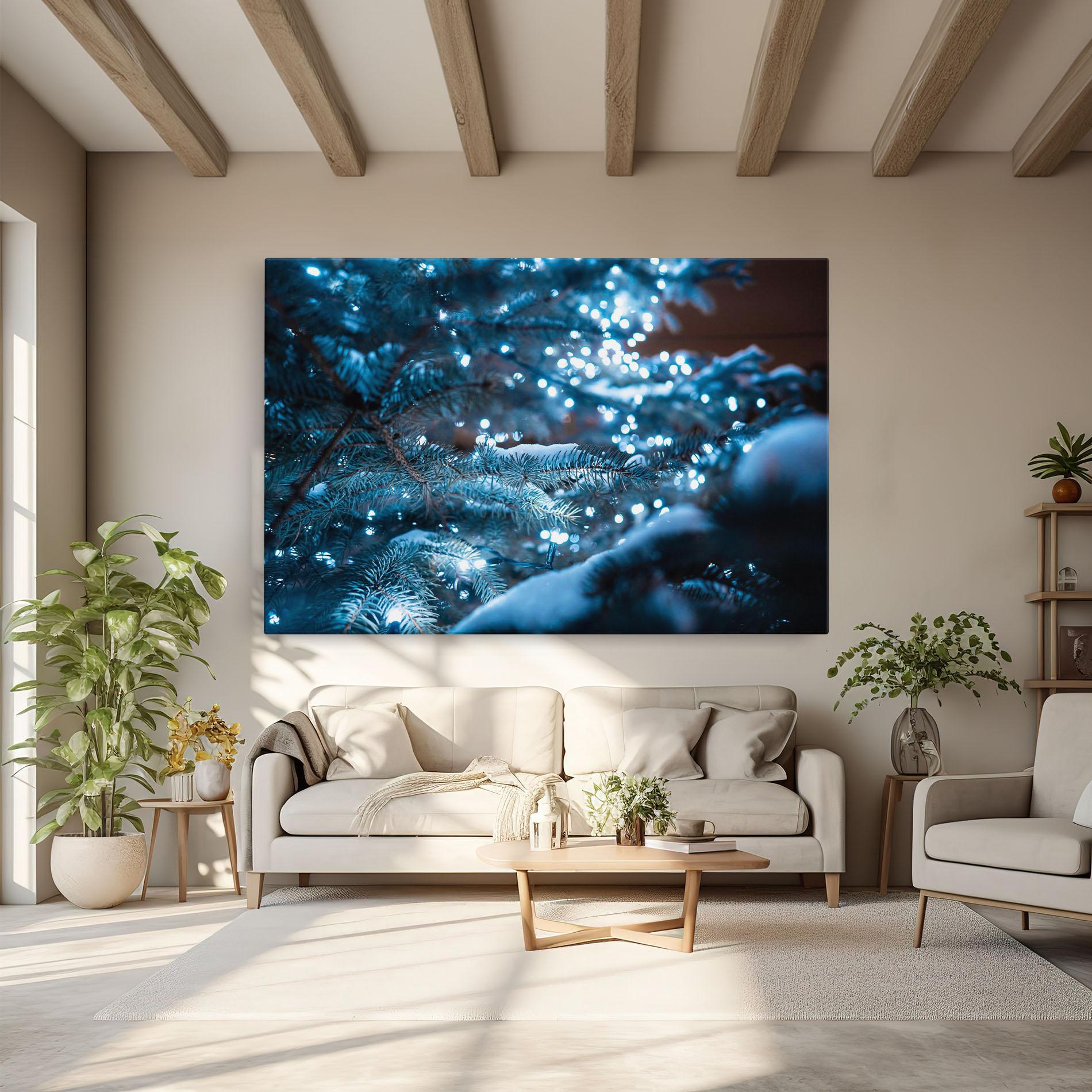 Vászonkép Blue Christmas Tree mockup 6