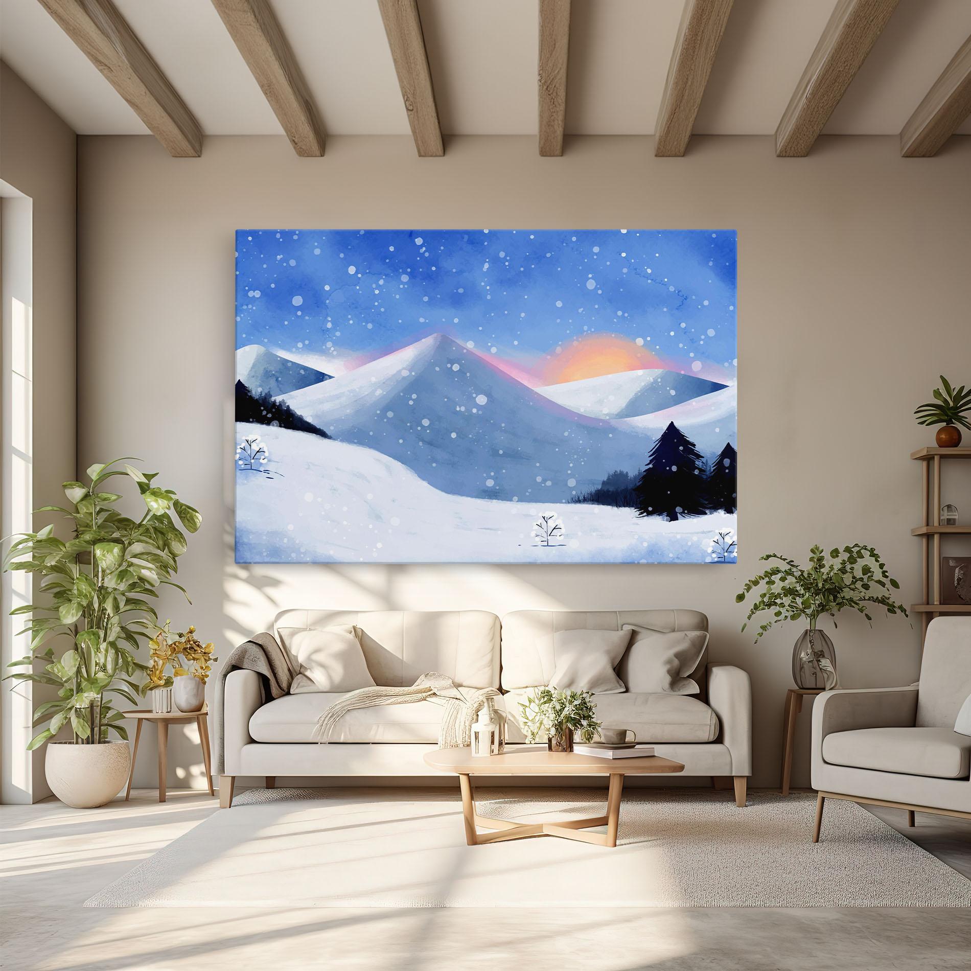 Vászonkép Mountain Snow Art mockup 6