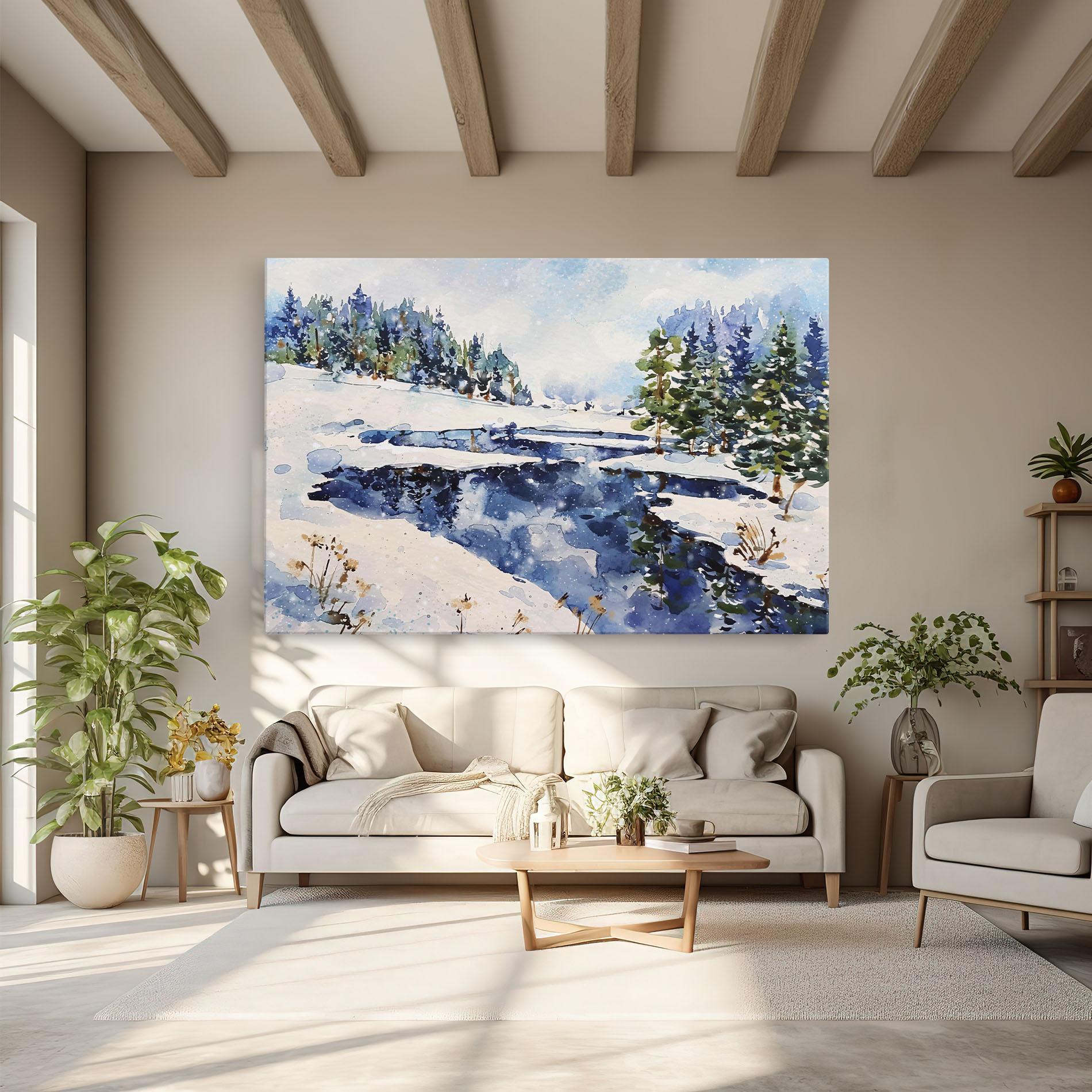 Vászonkép Winter Painting mockup 6